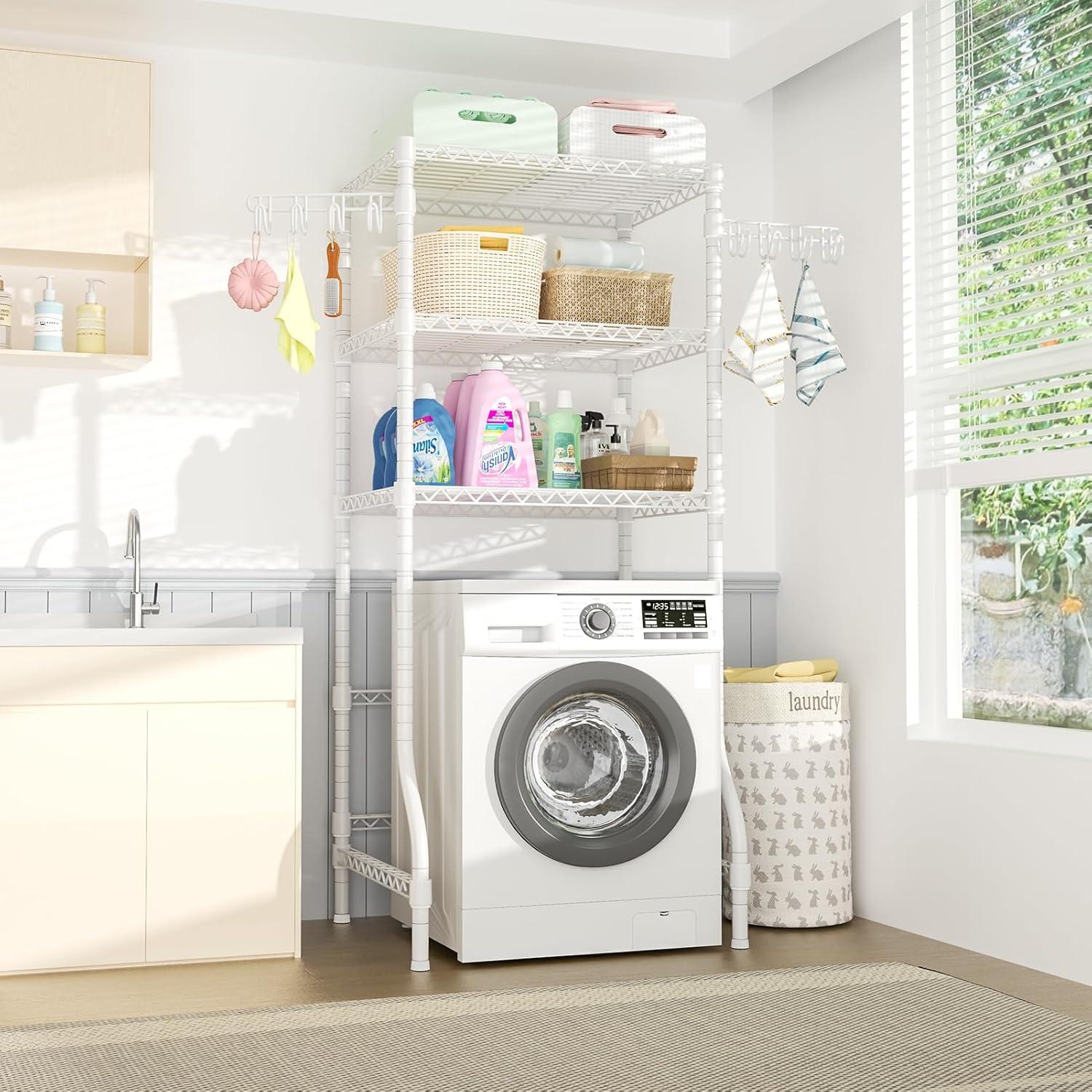 Estante de Lavandería Ulif U8 Mediano Blanco 82x44x193 cm