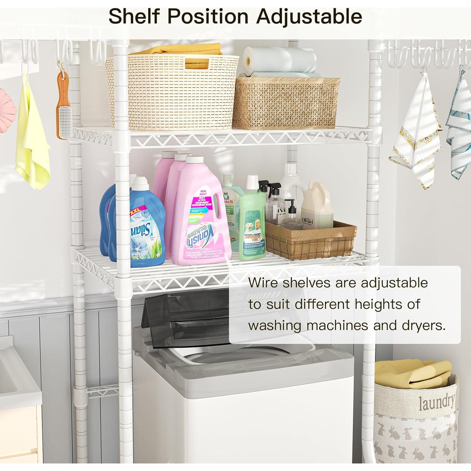 Estante de Lavandería Ulif U8 Mediano Blanco 82x44x193 cm