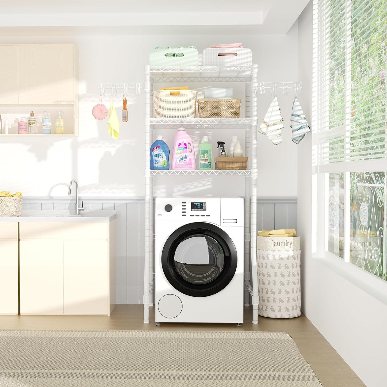 Estante de Lavandería Ulif U8 Mediano Blanco 82x44x193 cm