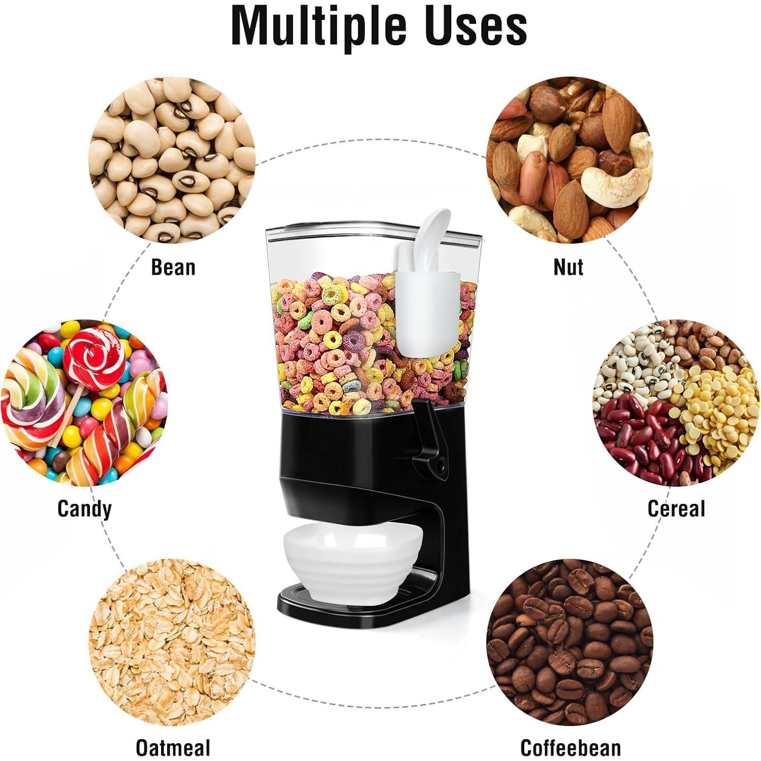 Dispensador de Cereal Hermético Mivvosakuki 3.3L Negro 2 Piezas