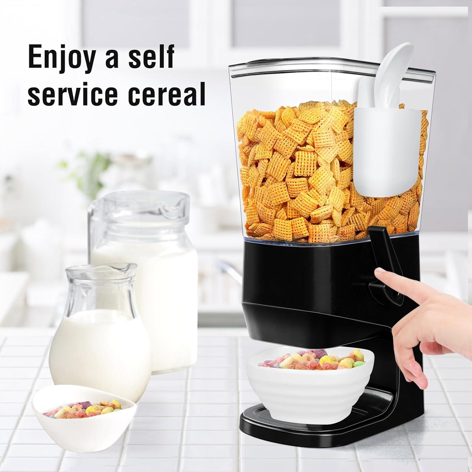 Dispensador de Cereal Hermético Mivvosakuki 3.3L Negro 2 Piezas