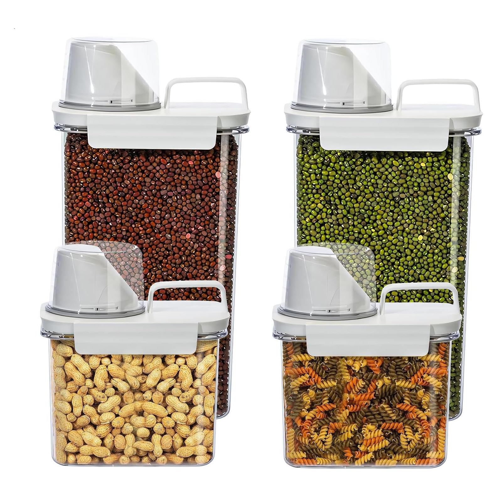 Conjunto de Organizadores de Cereal SZRUNZHU 4 Piezas 1.1L y 2.3L