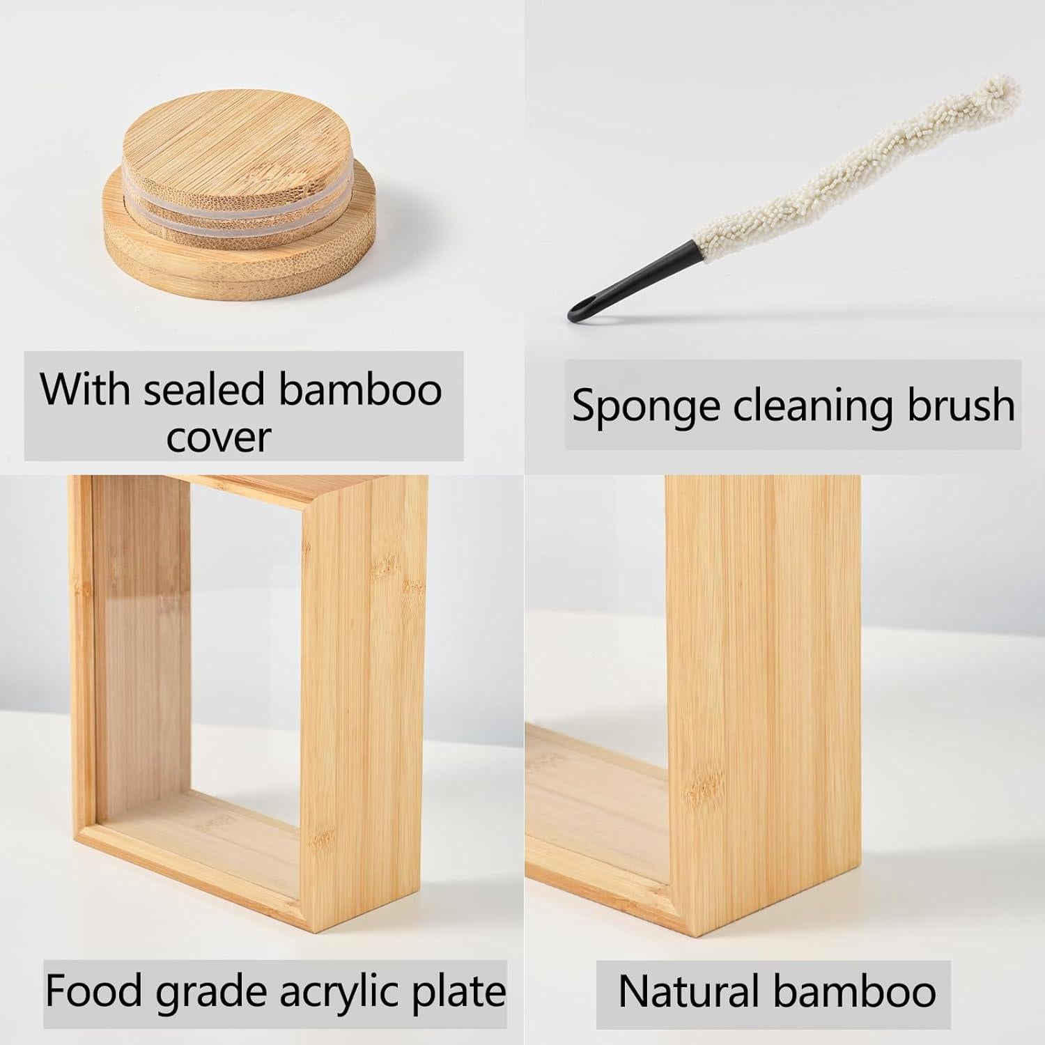 Contenedor Hermético de Cereal de Bambú SATU BROWN 3L