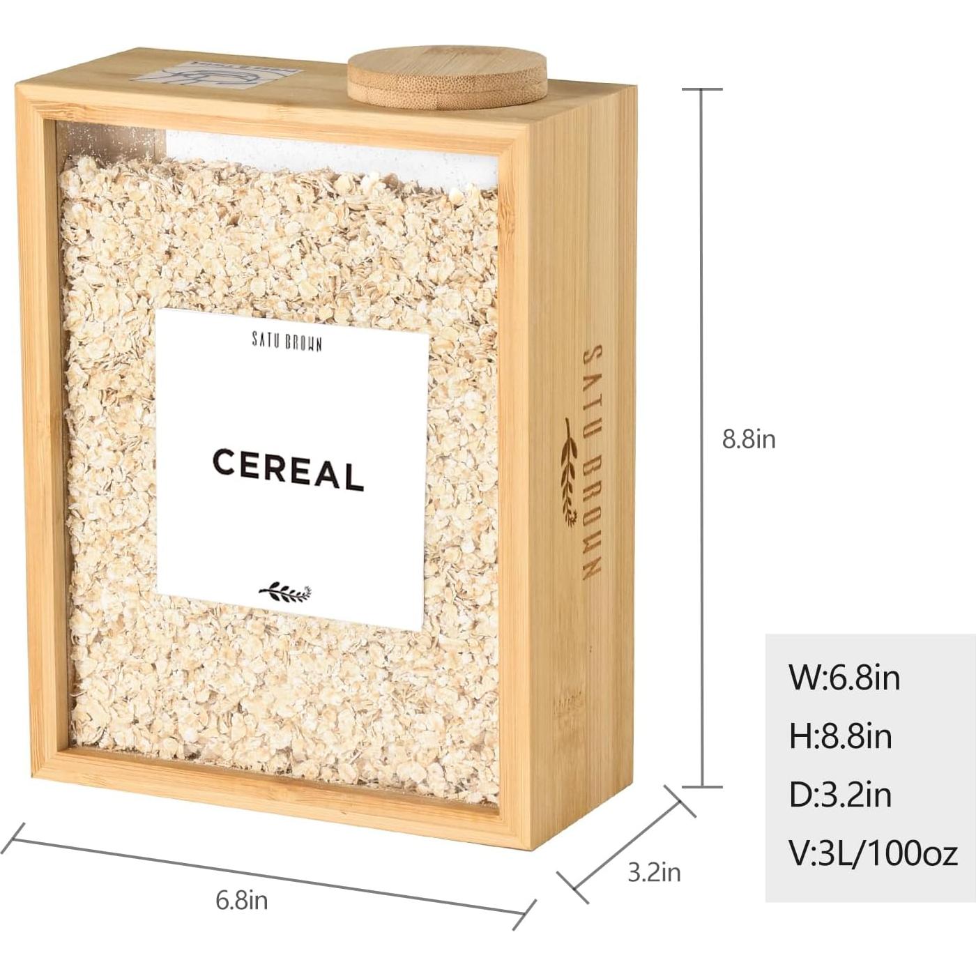 Contenedor Hermético de Cereal de Bambú SATU BROWN 3L