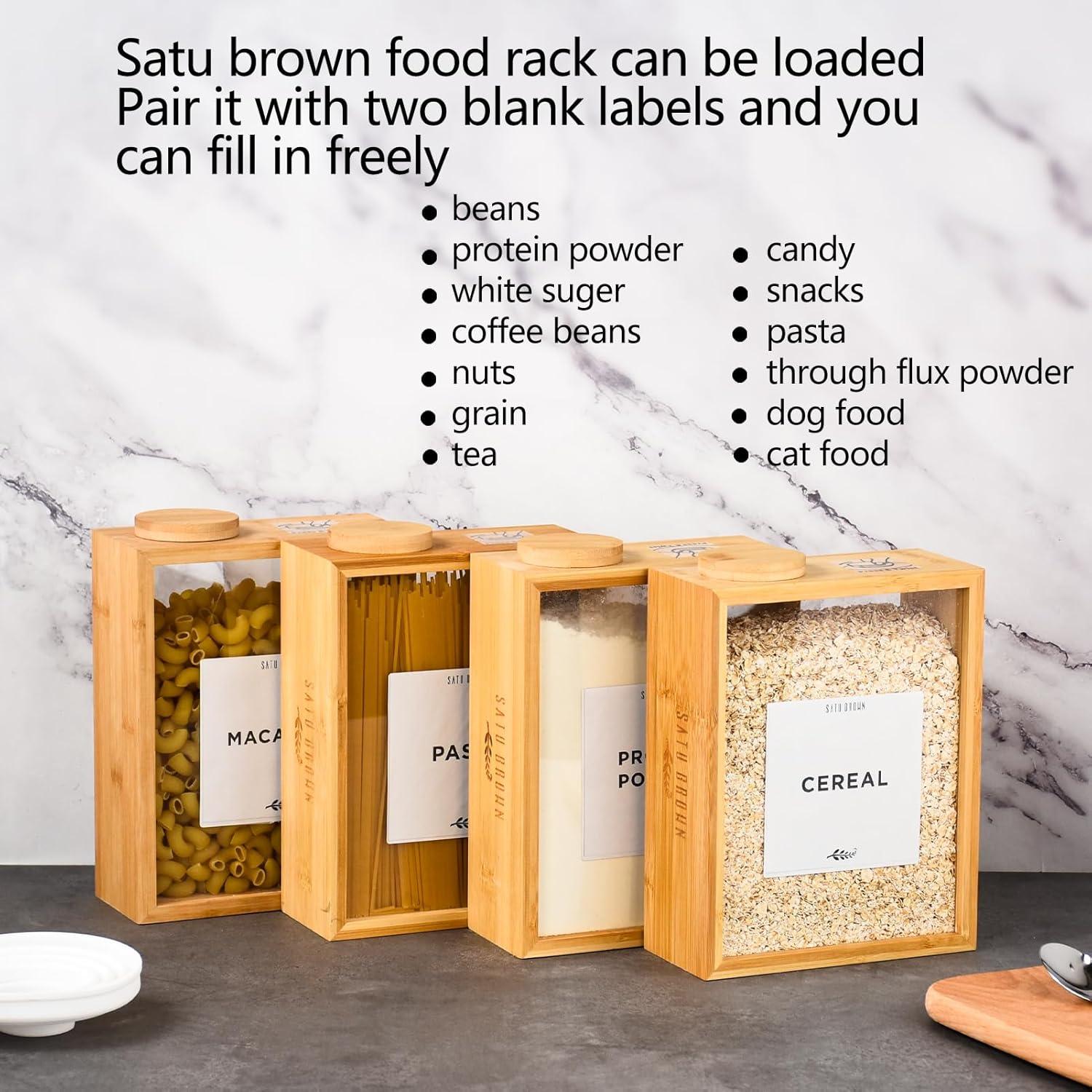 Contenedor Hermético de Cereal de Bambú SATU BROWN 3L