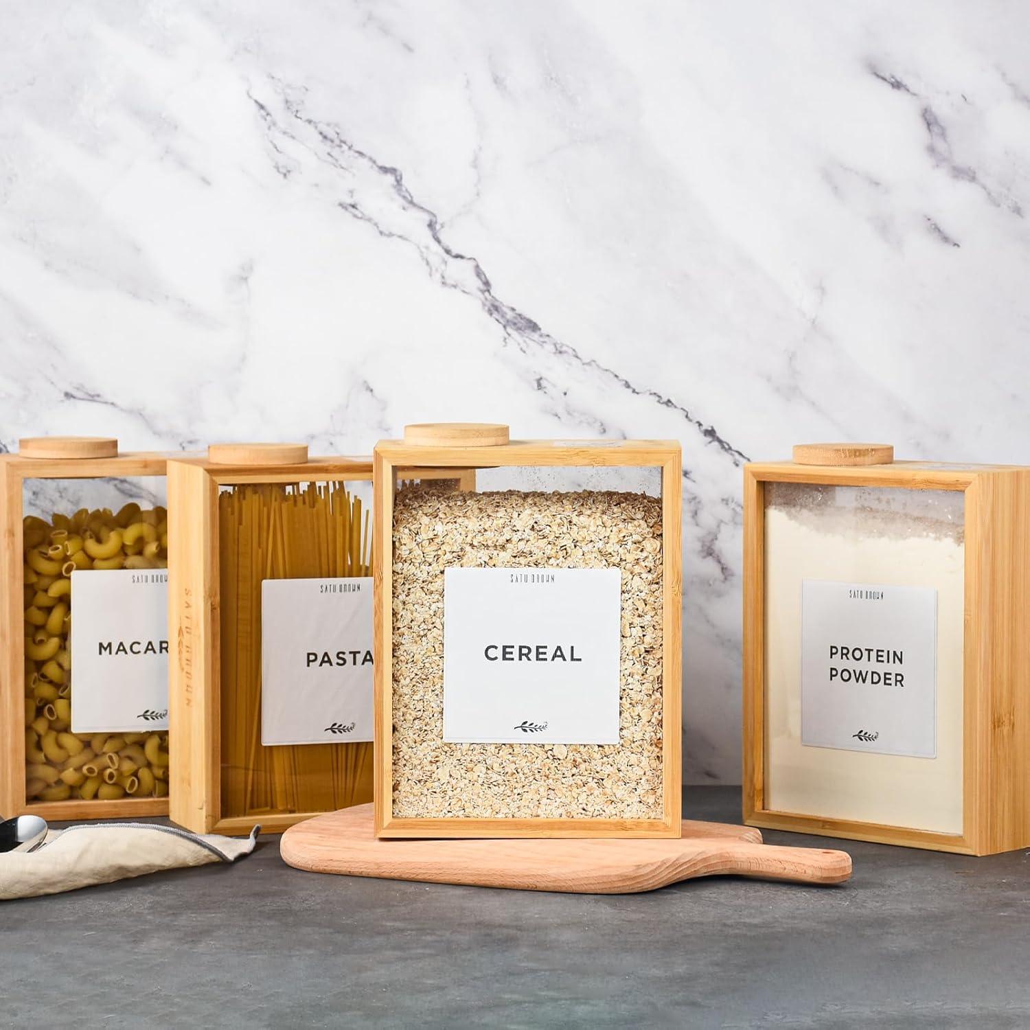 Contenedor Hermético de Cereal de Bambú SATU BROWN 3L