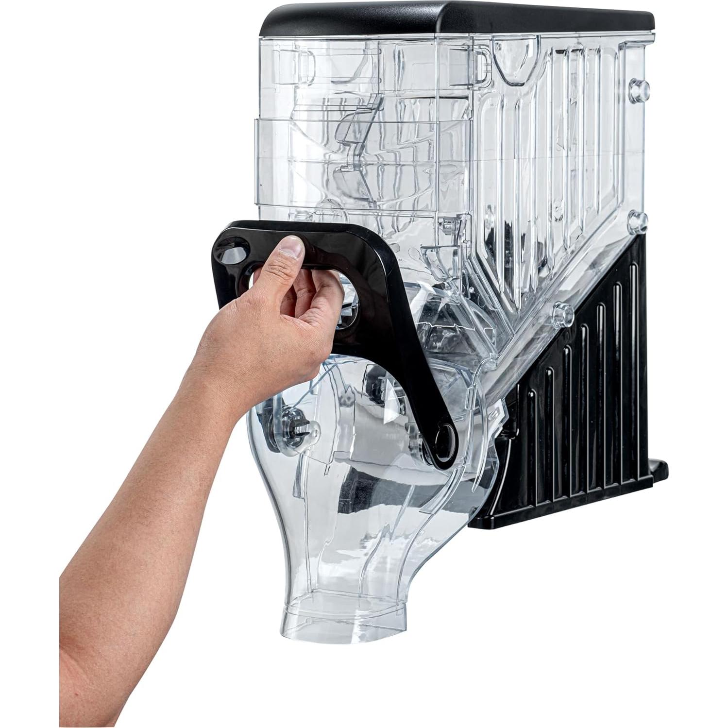 Restaurantware-Met Lux 2.1 Gallon Dry Food Dispenser, 1 Airtight Cereal Dispenser - With Base Stand, Single Control, 1 Black Plastic Grain Holder, For Snacks, Nuts, Or Coffee Beans