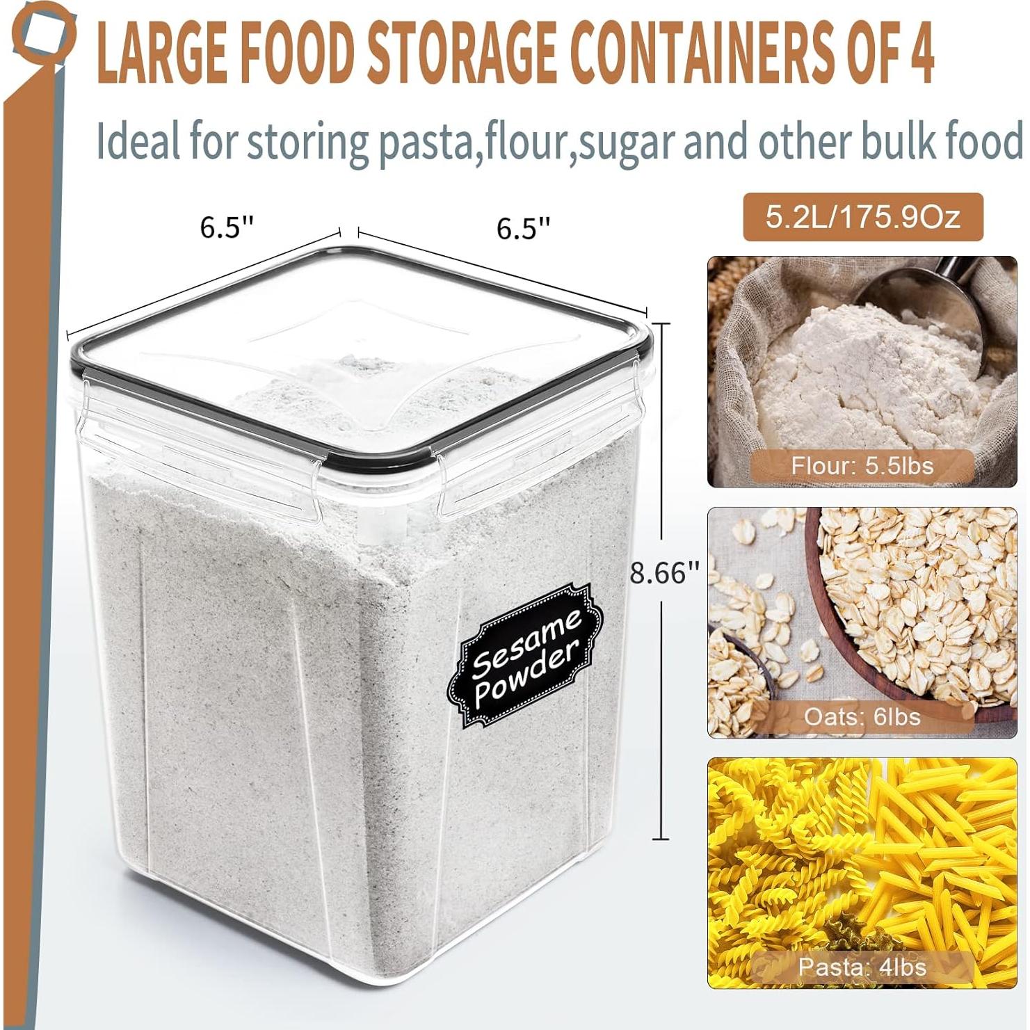 Contenedores de Almacenamiento Hermético PRAKI 5.2L - 4 Piezas