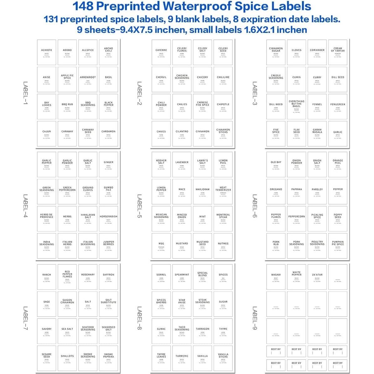 Set de 6 Tarros de Vidrio Cuadrados 0.8L con Tapa de Bambú y Cuchara