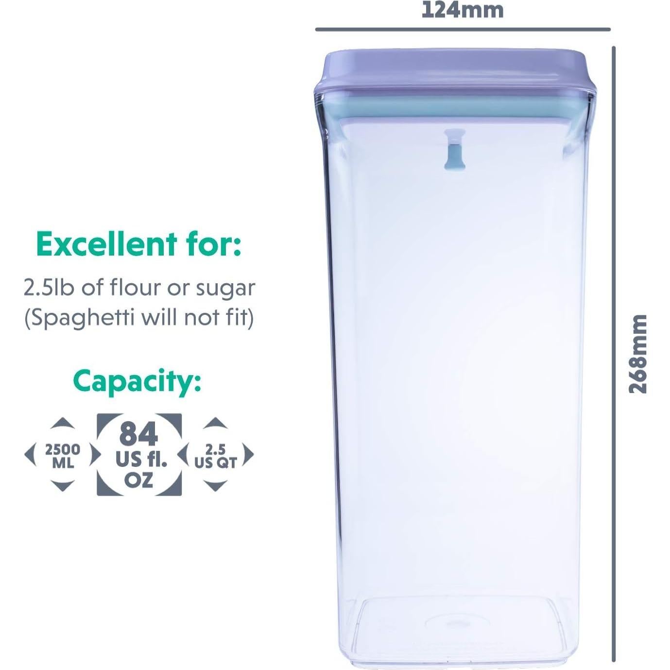 Contenedor de Almacenamiento Hermético BopTop 2500ml - Libre de BPA