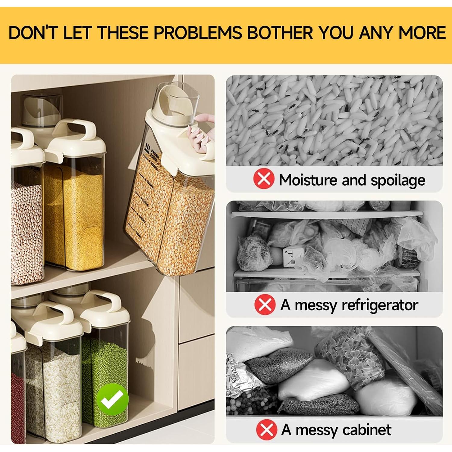 Contenedores de Almacenamiento de Alimentos SZRENZHU 4PC 2.5L