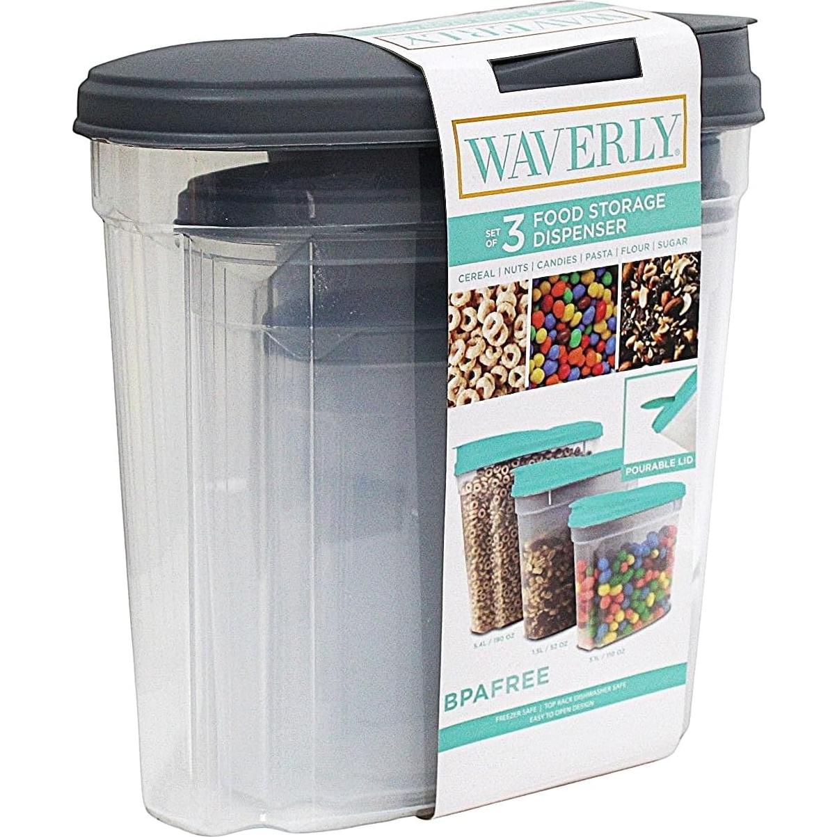 Conjunto de 3 dispensadores de cereal Dependable - Herméticos y apilables