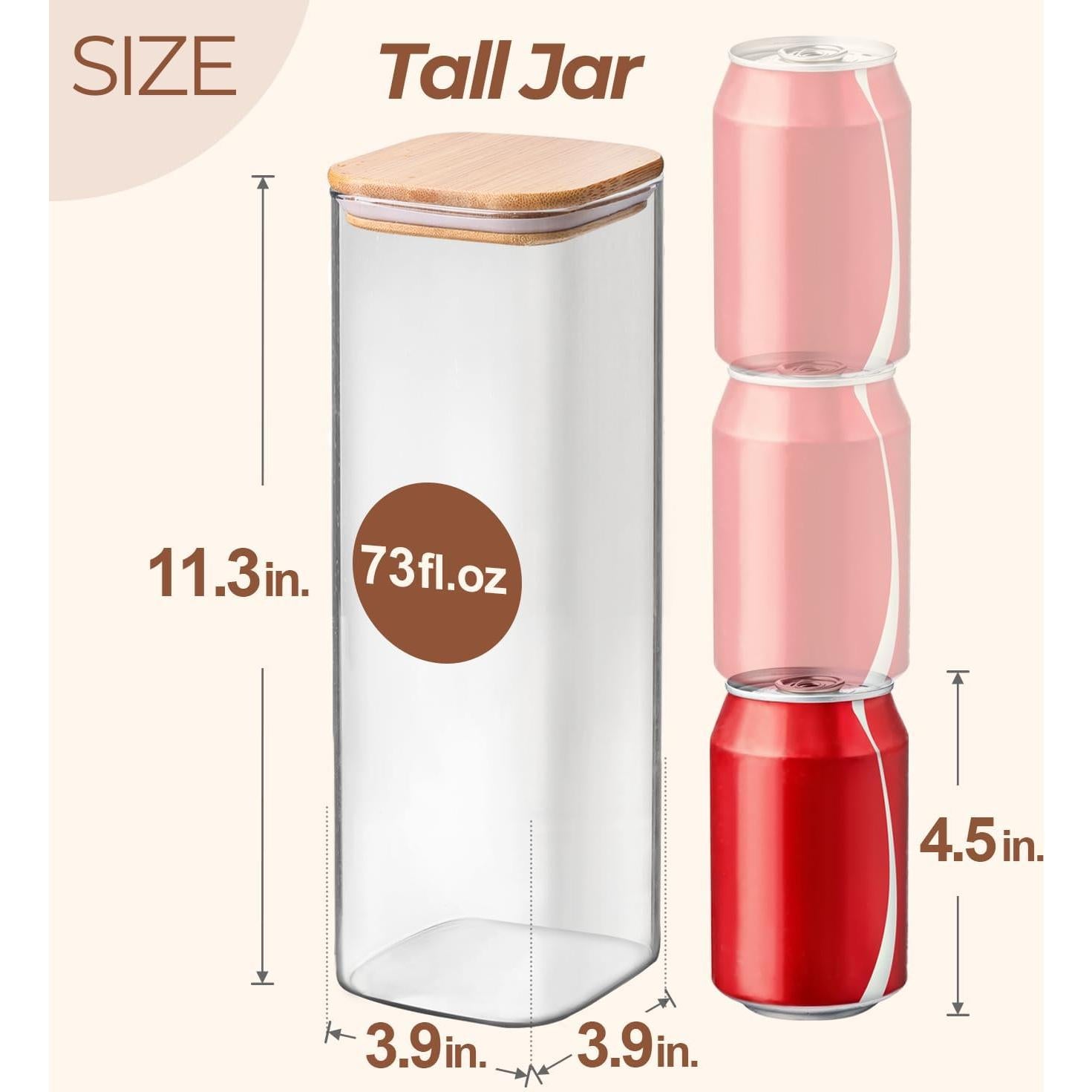 Set de 3 Tarros de Almacenamiento Hermético ComSaf 2.1L