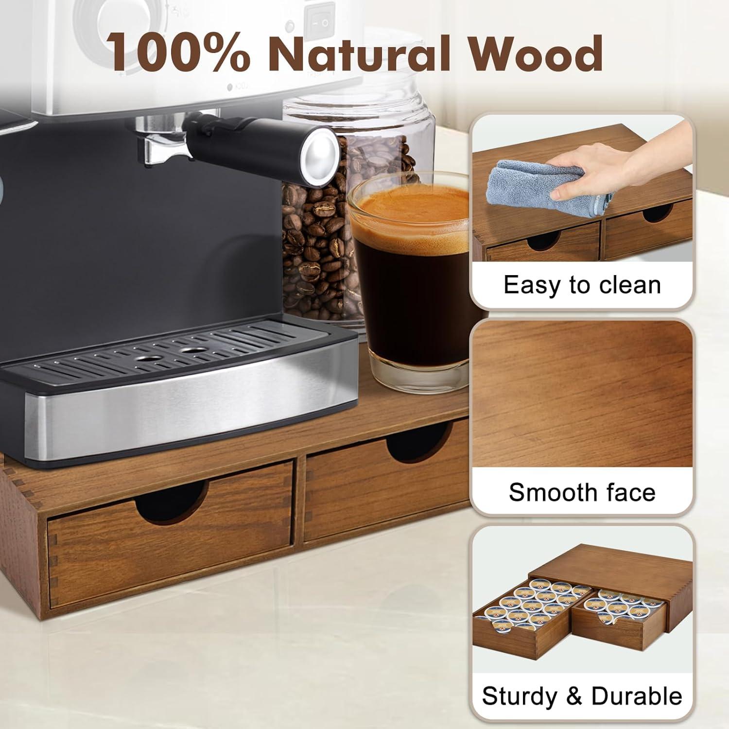 Organizador de K Cups Artgeeker Madera Nuez 30 Cápsulas