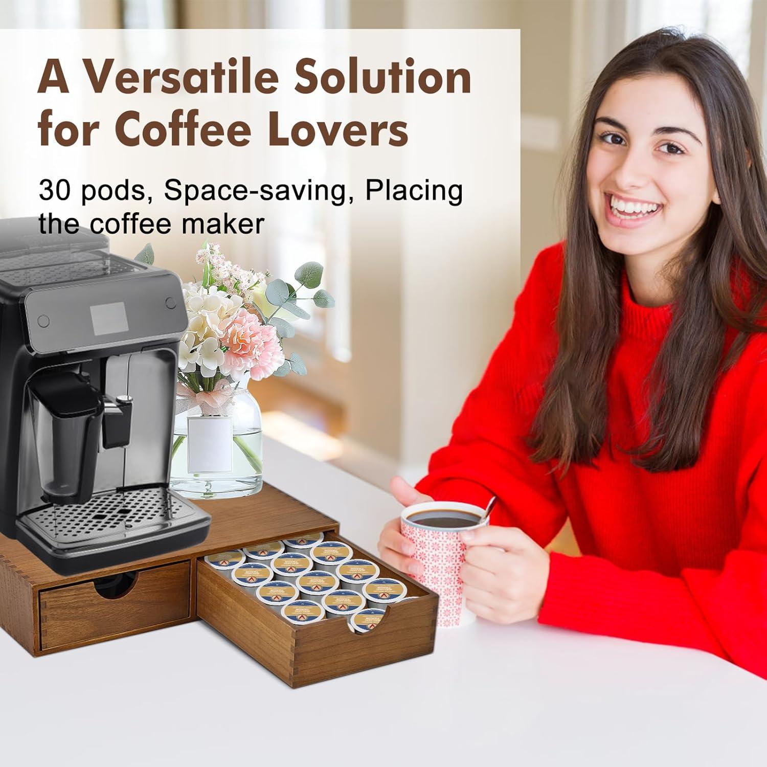 Organizador de K Cups Artgeeker Madera Nuez 30 Cápsulas