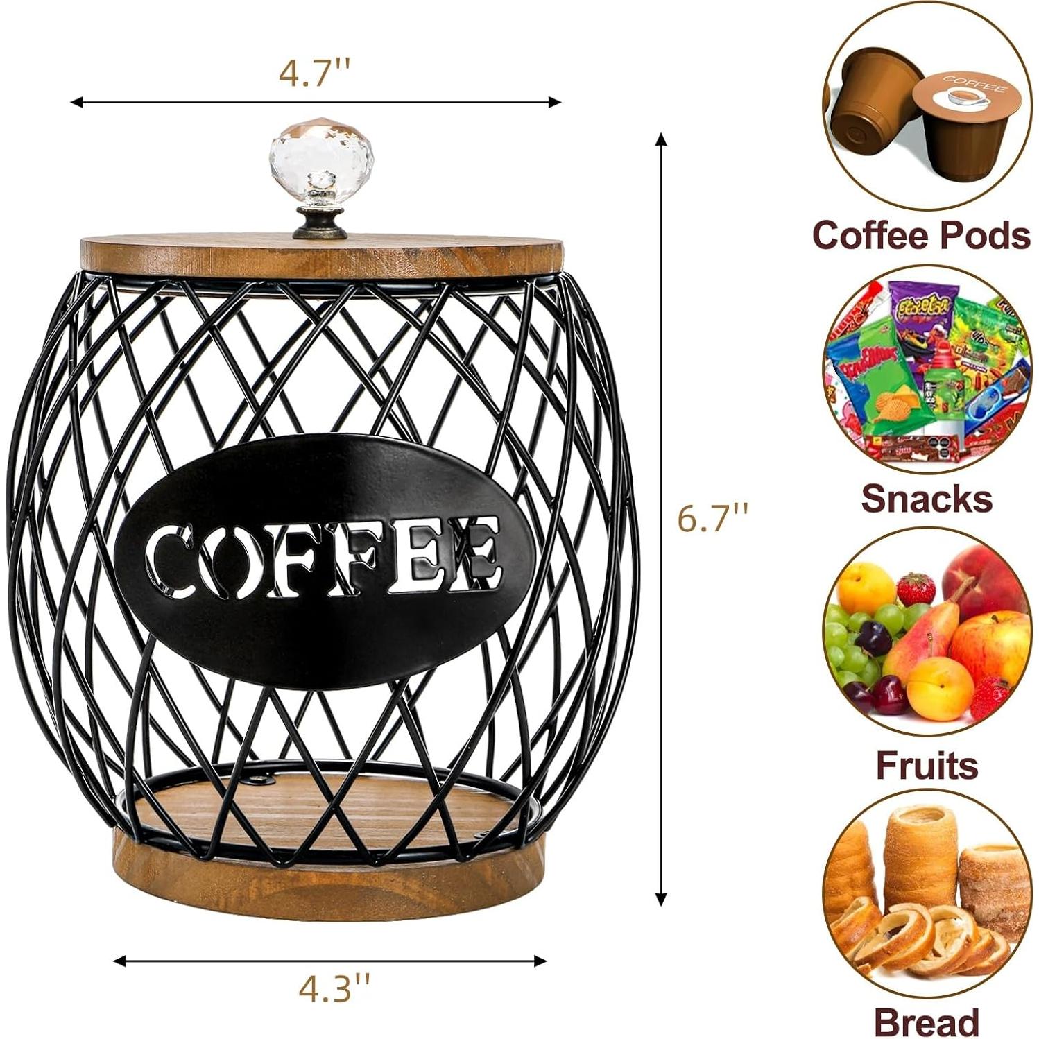 Soporte redondo para cápsulas de café WRINGKIT con tapa