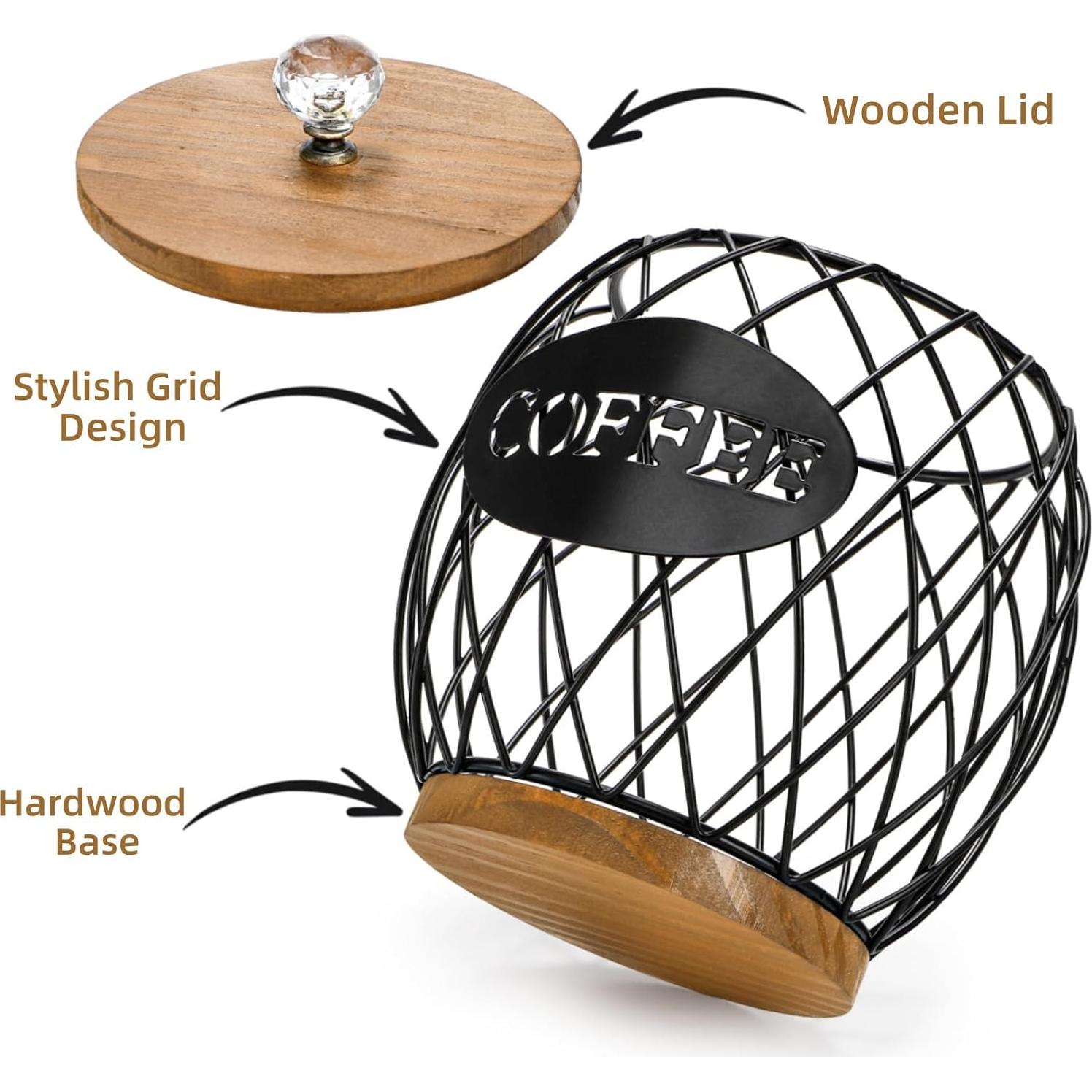 Soporte redondo para cápsulas de café WRINGKIT con tapa