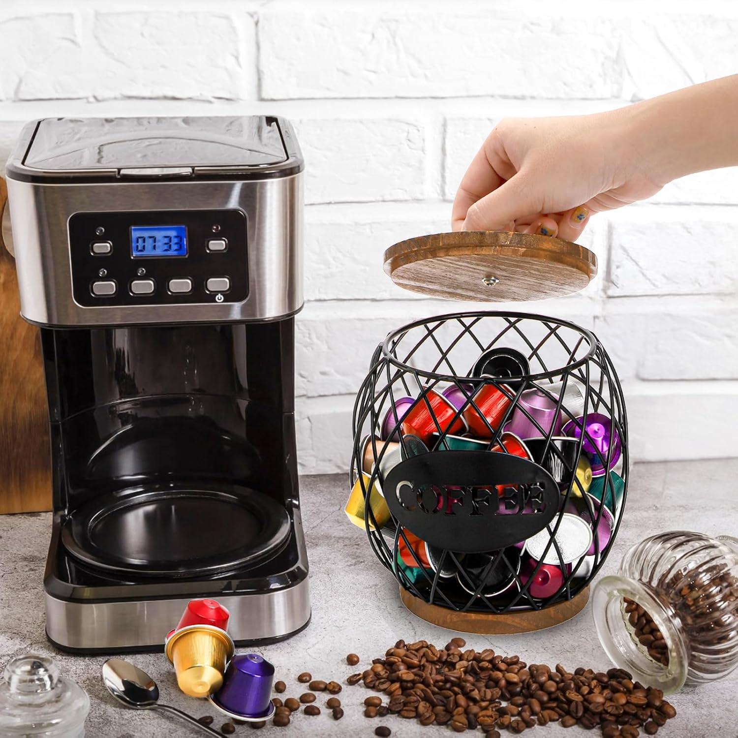 Soporte redondo para cápsulas de café WRINGKIT con tapa