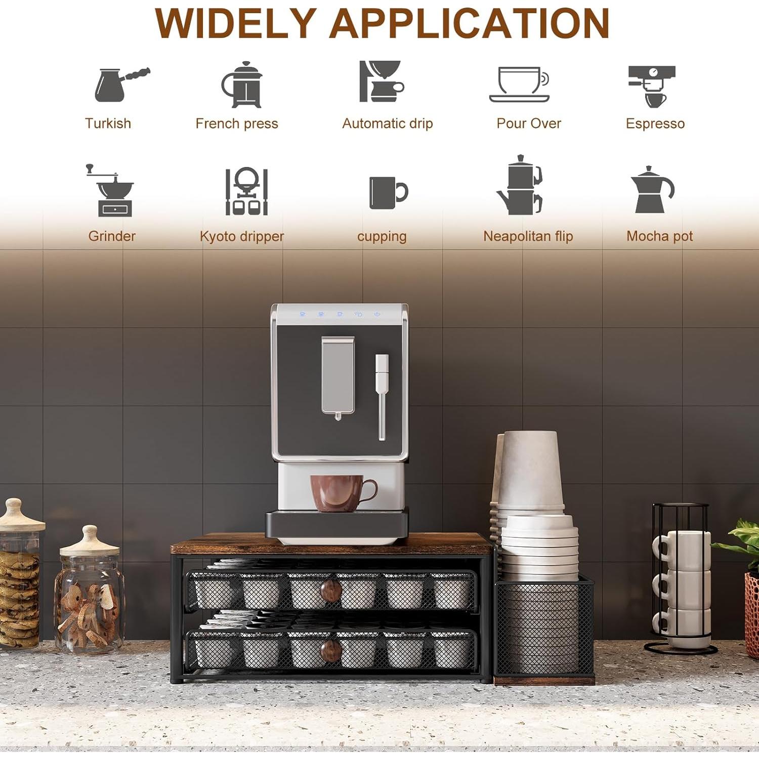 Soporte para K Cup TQVAI - Organizador de 60 Cápsulas Negro