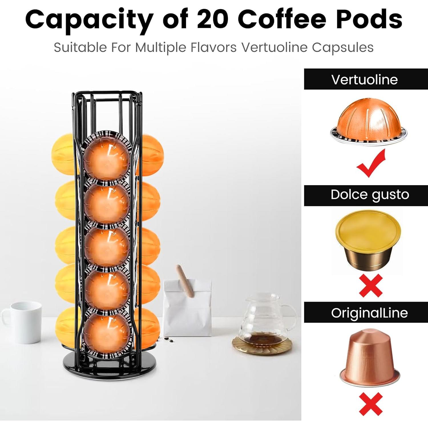 Soporte giratorio para 20 cápsulas Nespresso Vertuo Pluzluce