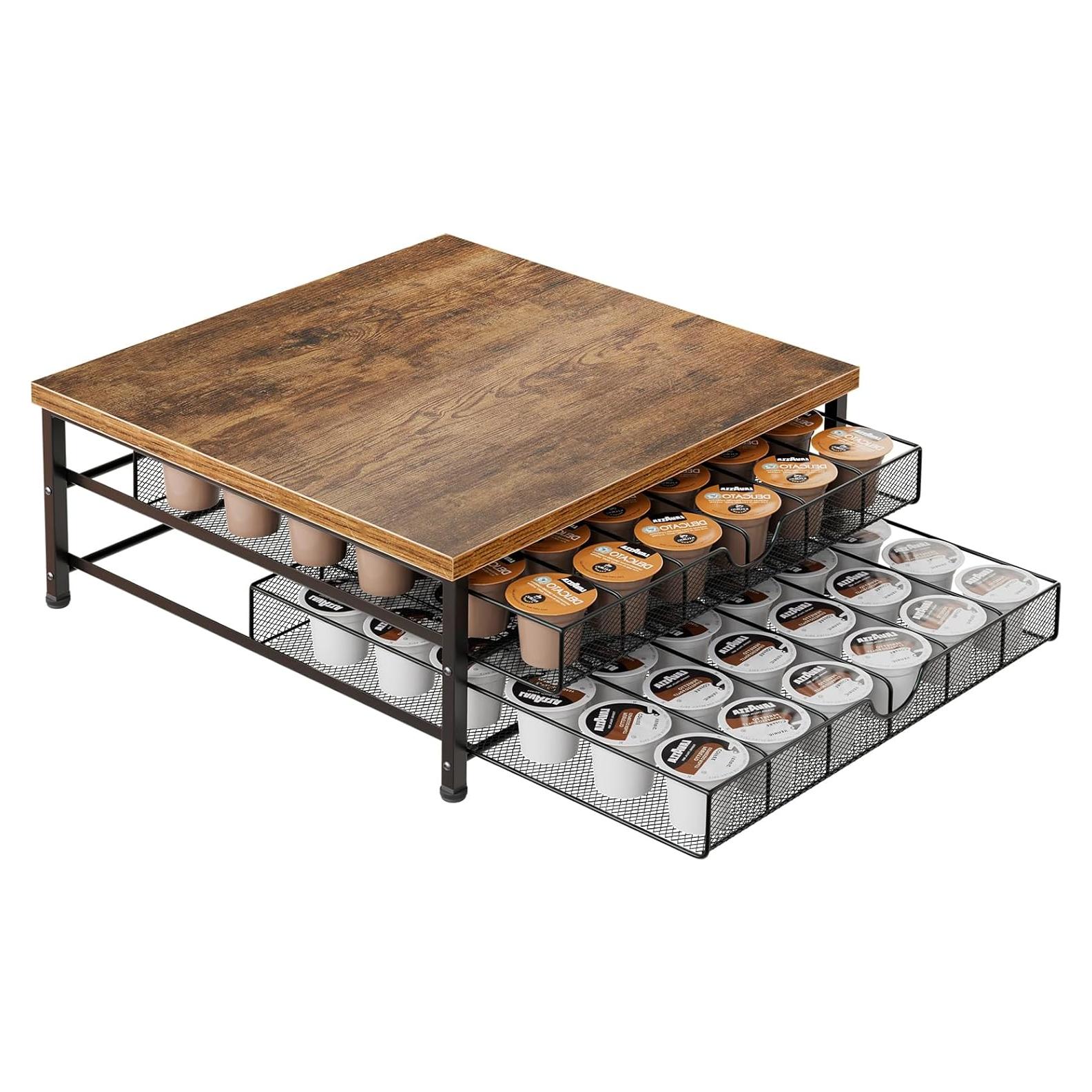 Soporte para cápsulas de café BSTSLL, 72 K Cups, negro