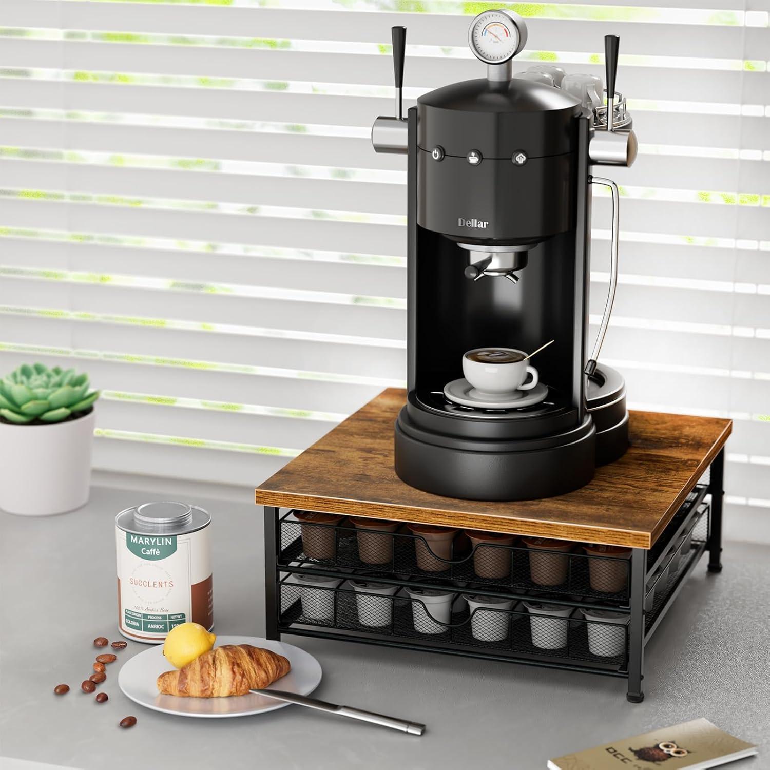 Soporte para cápsulas de café BSTSLL, 72 K Cups, negro