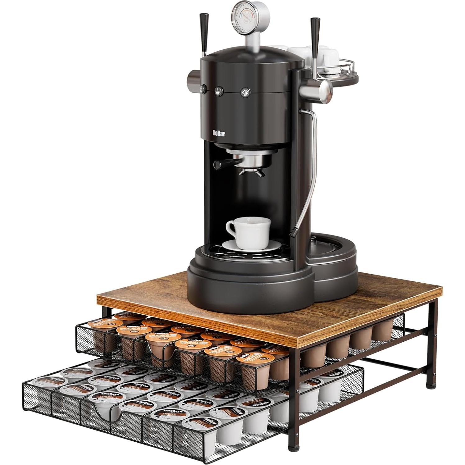 Soporte para cápsulas de café BSTSLL, 72 K Cups, negro