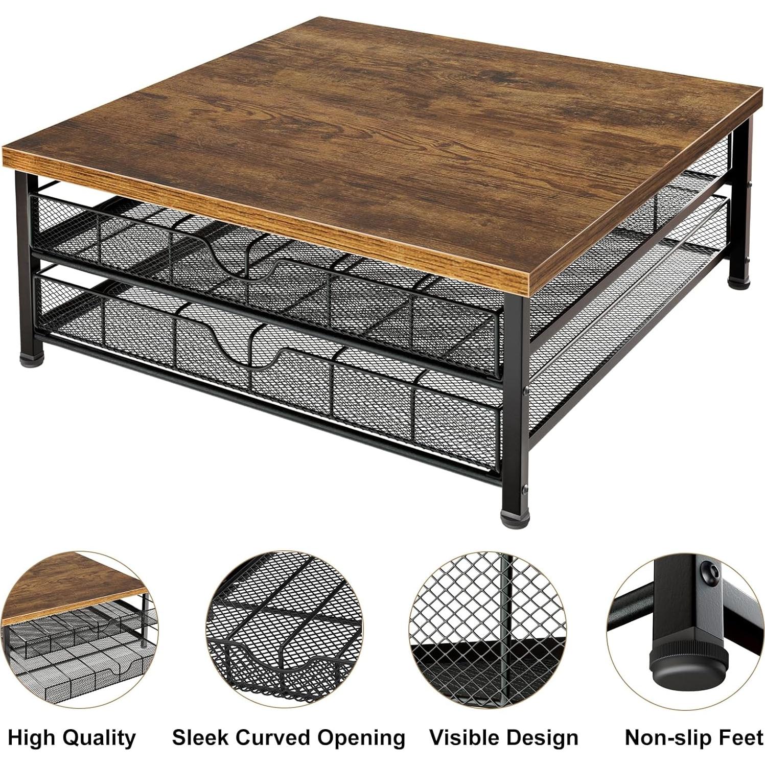 Soporte para cápsulas de café BSTSLL, 72 K Cups, negro