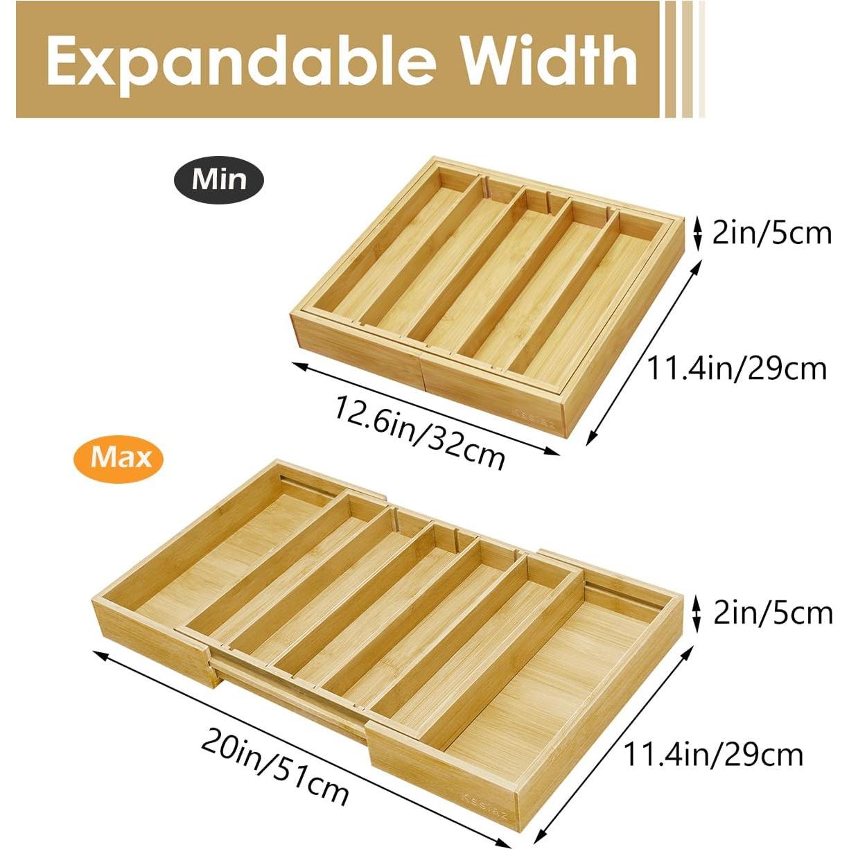 Cajón organizador de cápsulas de café Kssiaz en bambú 32-51 cm