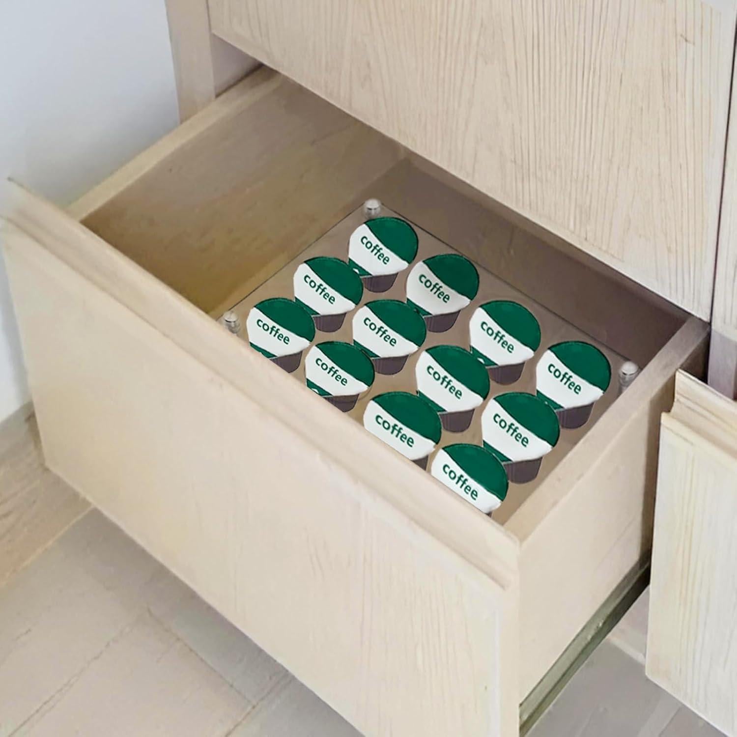 Organizador de Cajones Pcmursal para 12 Cápsulas de Café