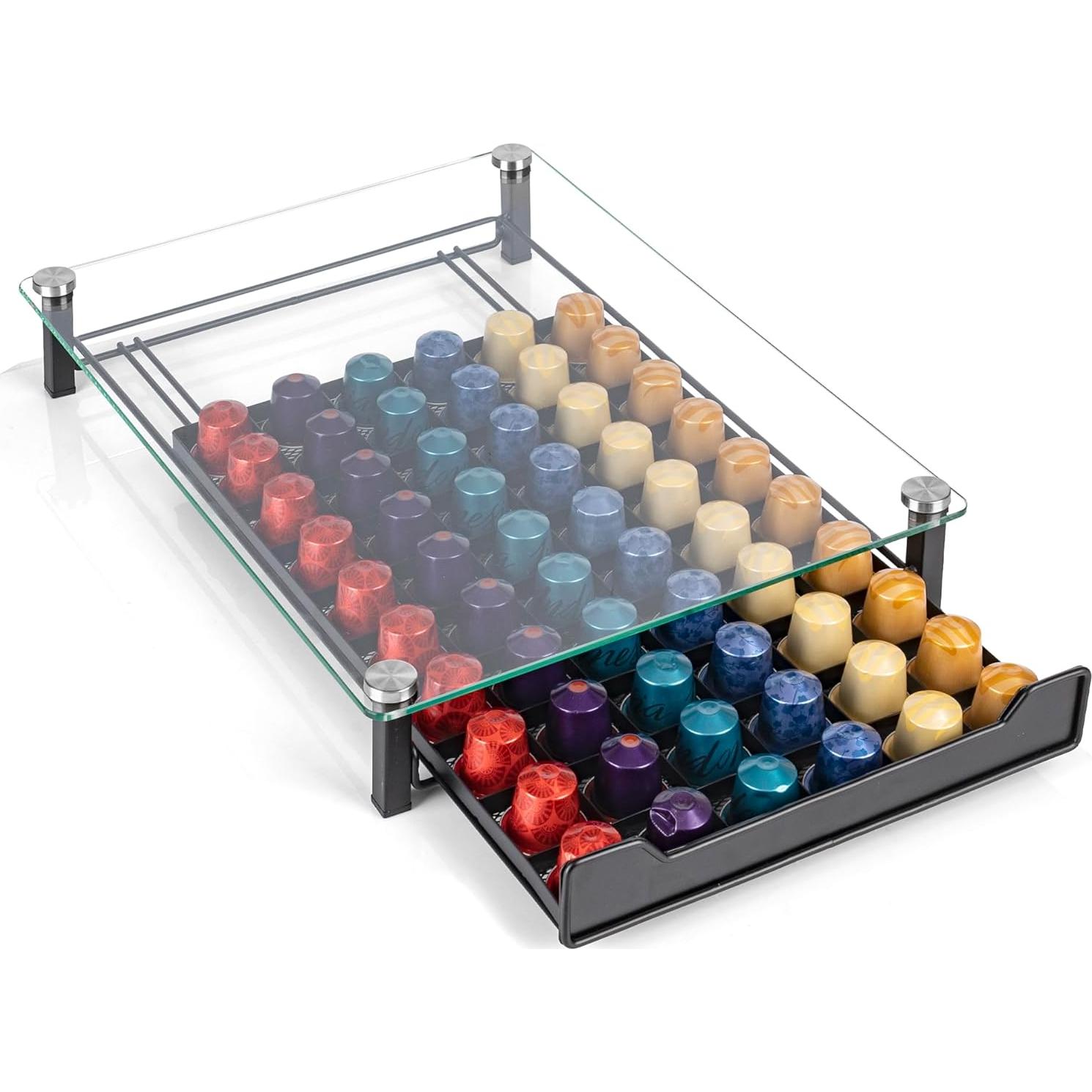 Soporte para Cápsulas de Café RECAPS - Organizador Negro para 60 Cápsulas Nespresso Original