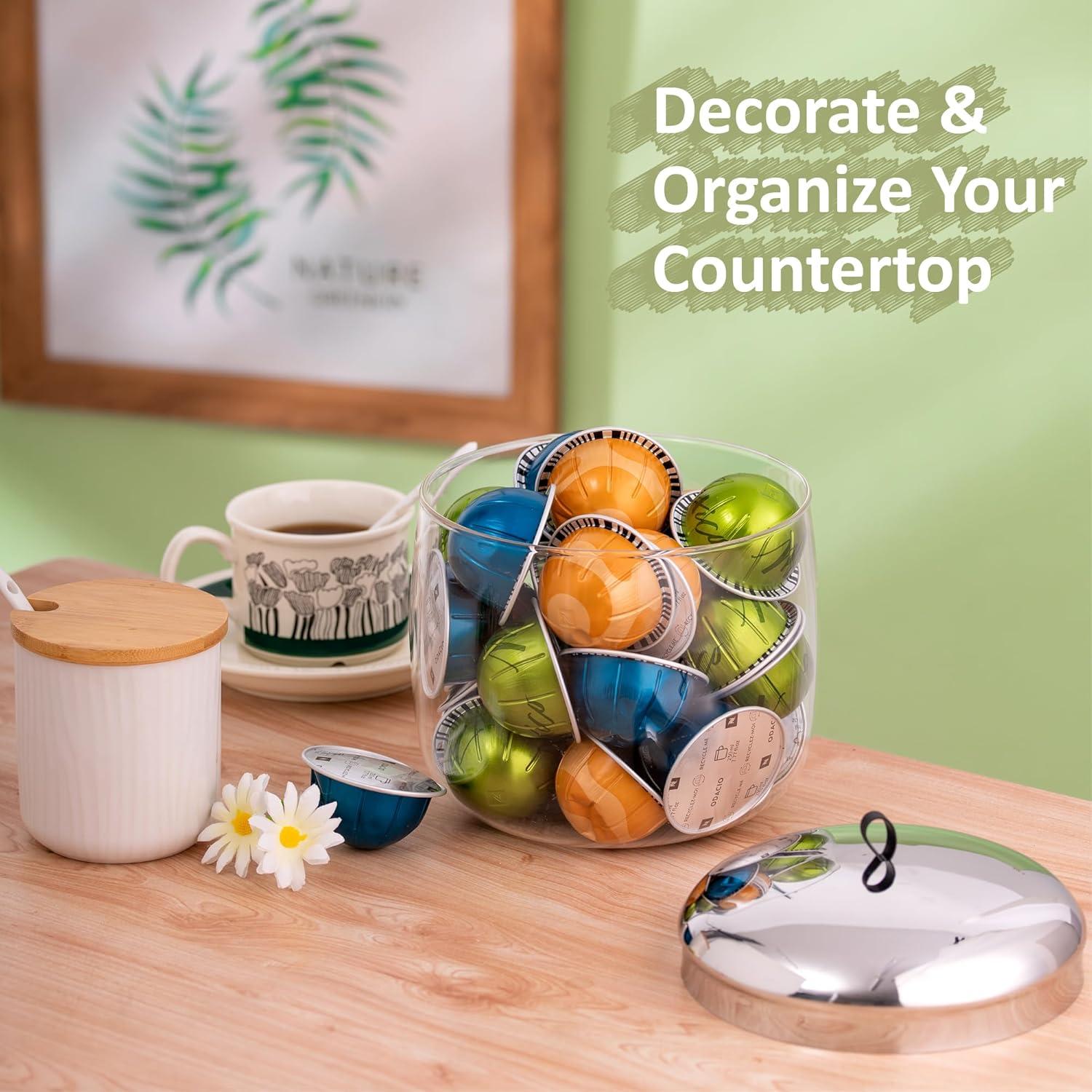 Soporte para Cápsulas de Café MOLFUJ - Almacenamiento Vidrio 30 Cápsulas