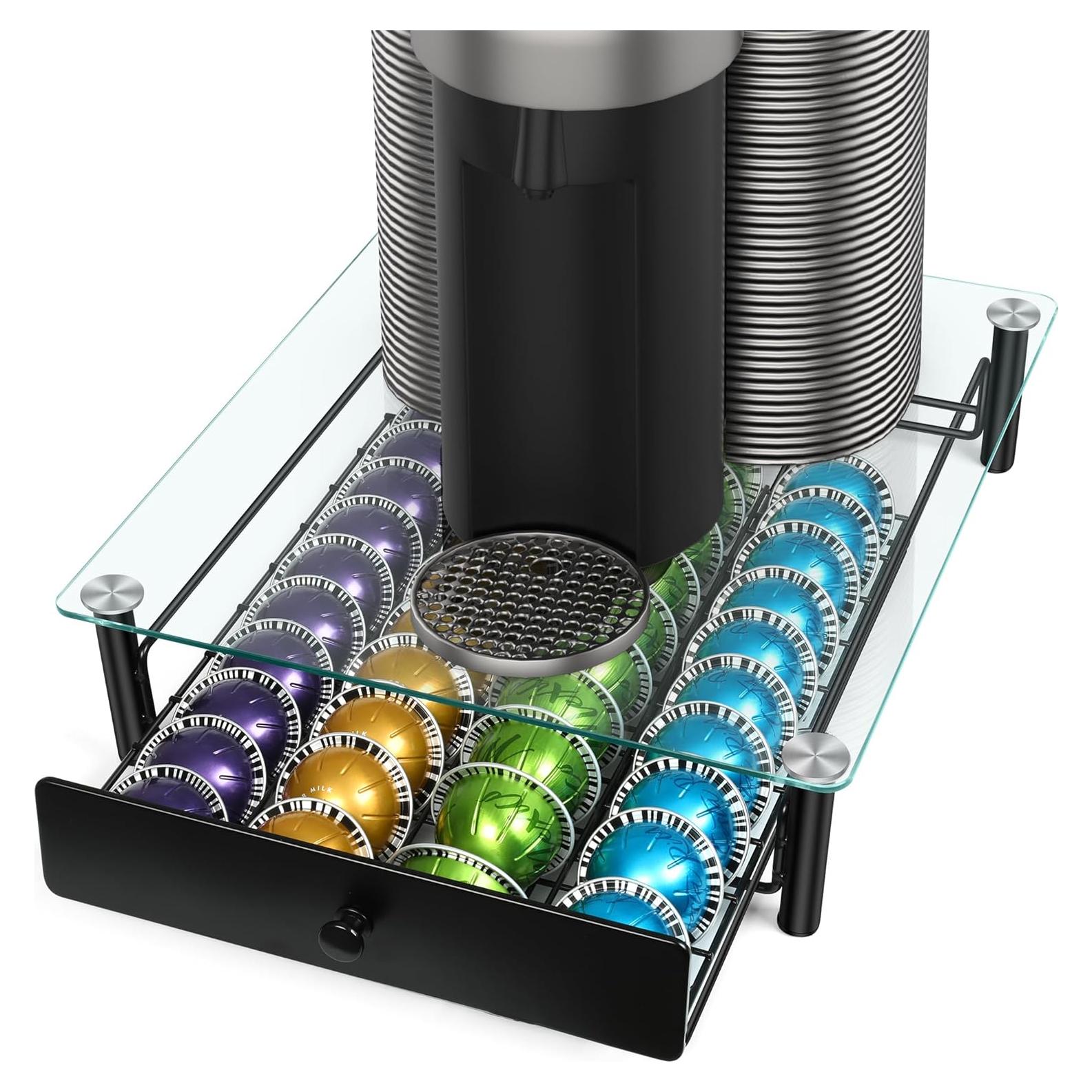 Cajón para cápsulas de café ROWISE vidrio templado 40 cápsulas