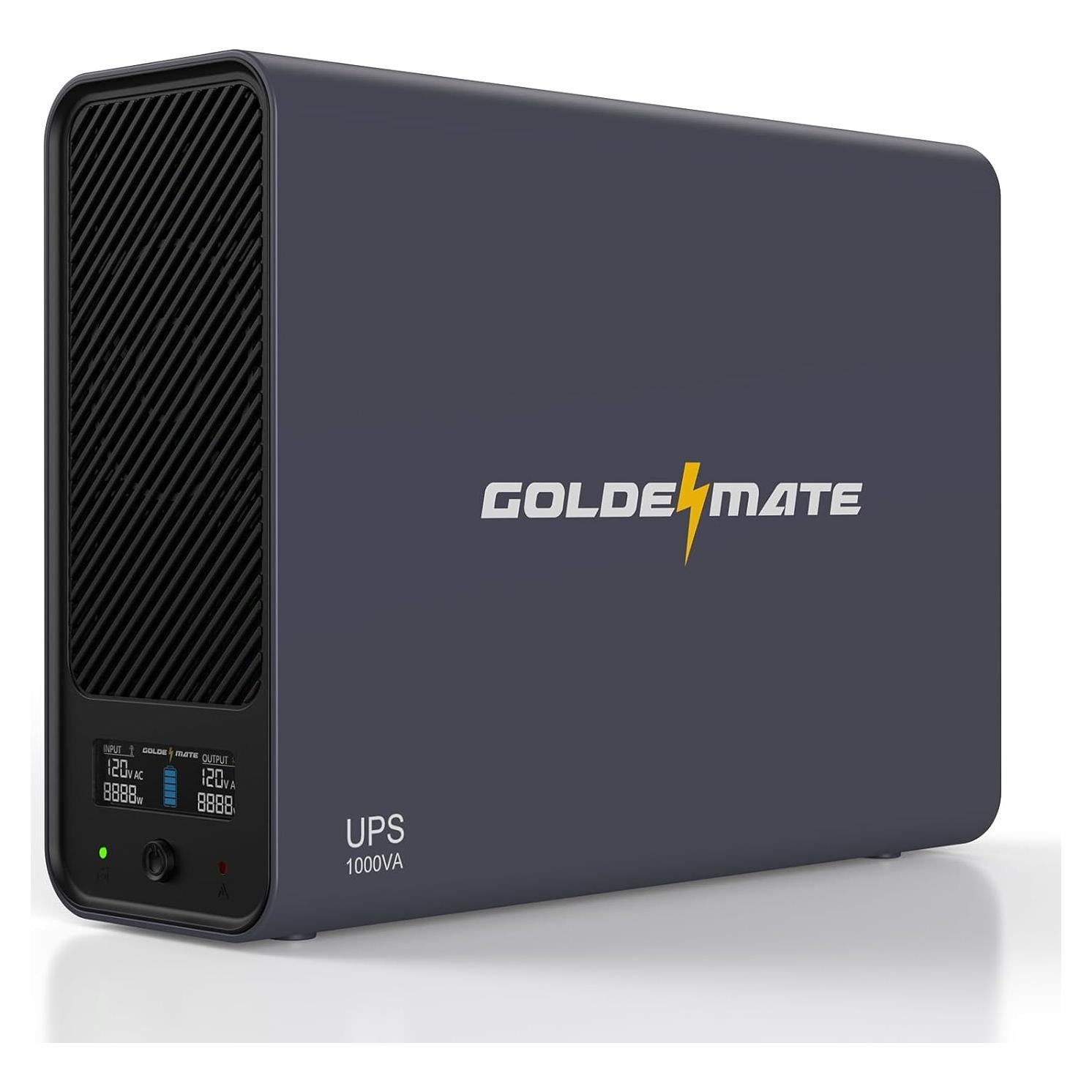 UPS 1000VA GOLDENMATE 800W 8 Salidas Pantalla LCD Gris