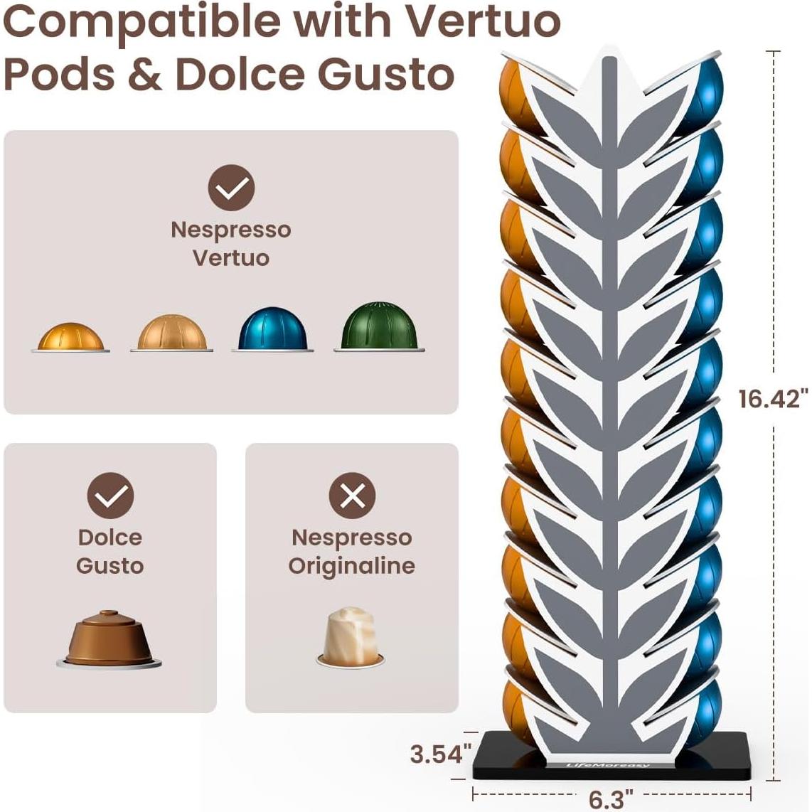 Soporte para cápsulas de café Nespresso Vertuoline LifeMoreasy - Almacena 20 cápsulas