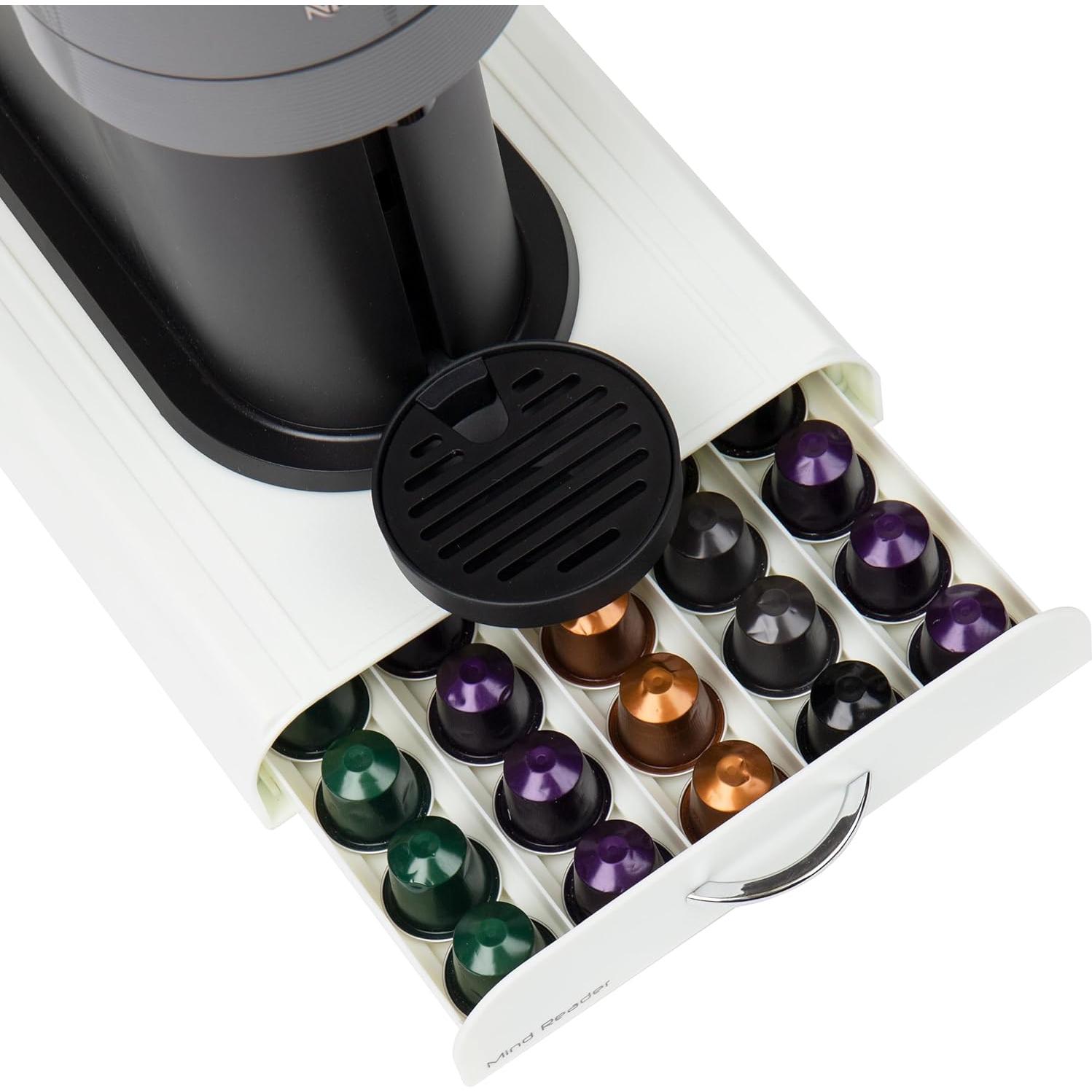 Organizador de Cápsulas Nespresso Mind Reader Blanco 50 Cáp.