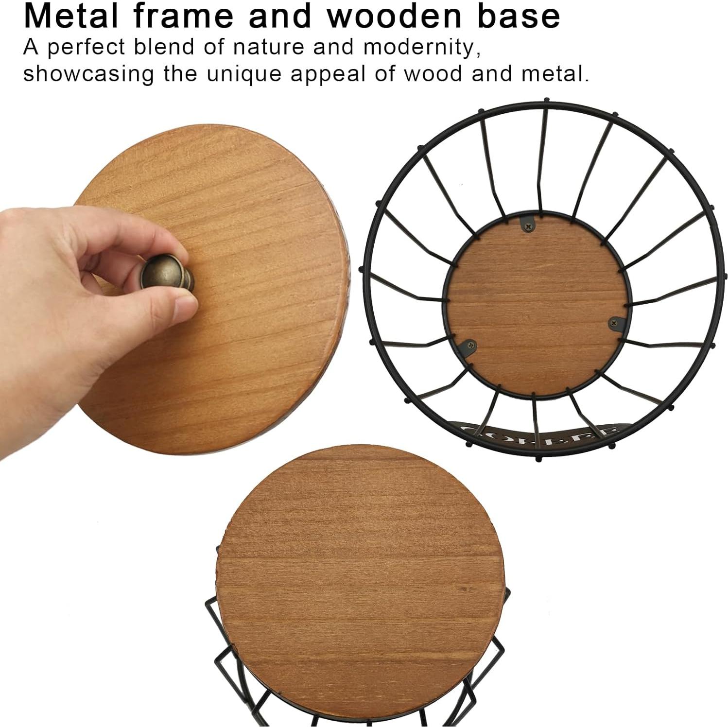 Soporte Redondo para Cápsulas de Café MFBJXC con Tapa - Negro