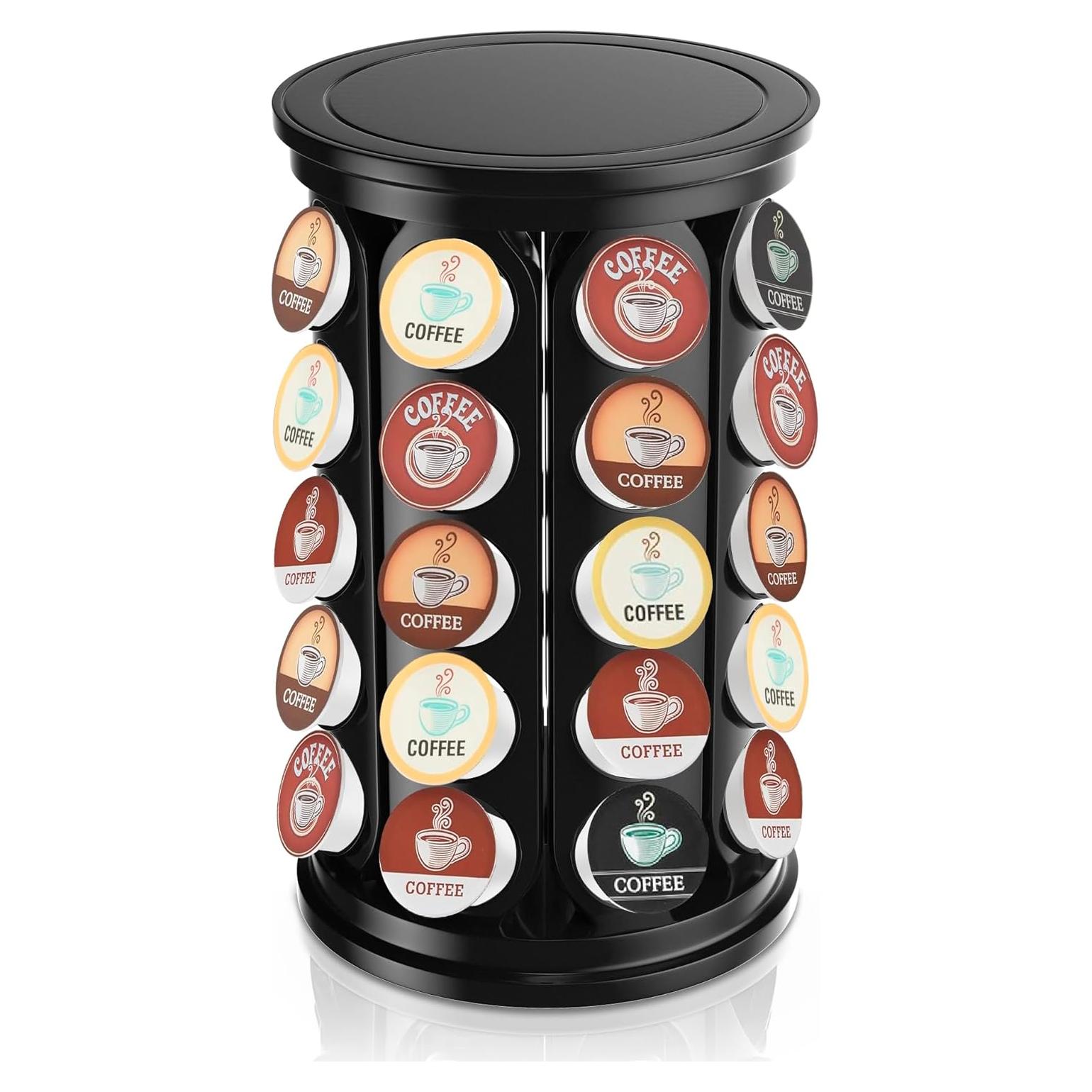 Organizador de Cápsulas de Café CEHNCEH 40 K-Cups Rotativo 360° Negro
