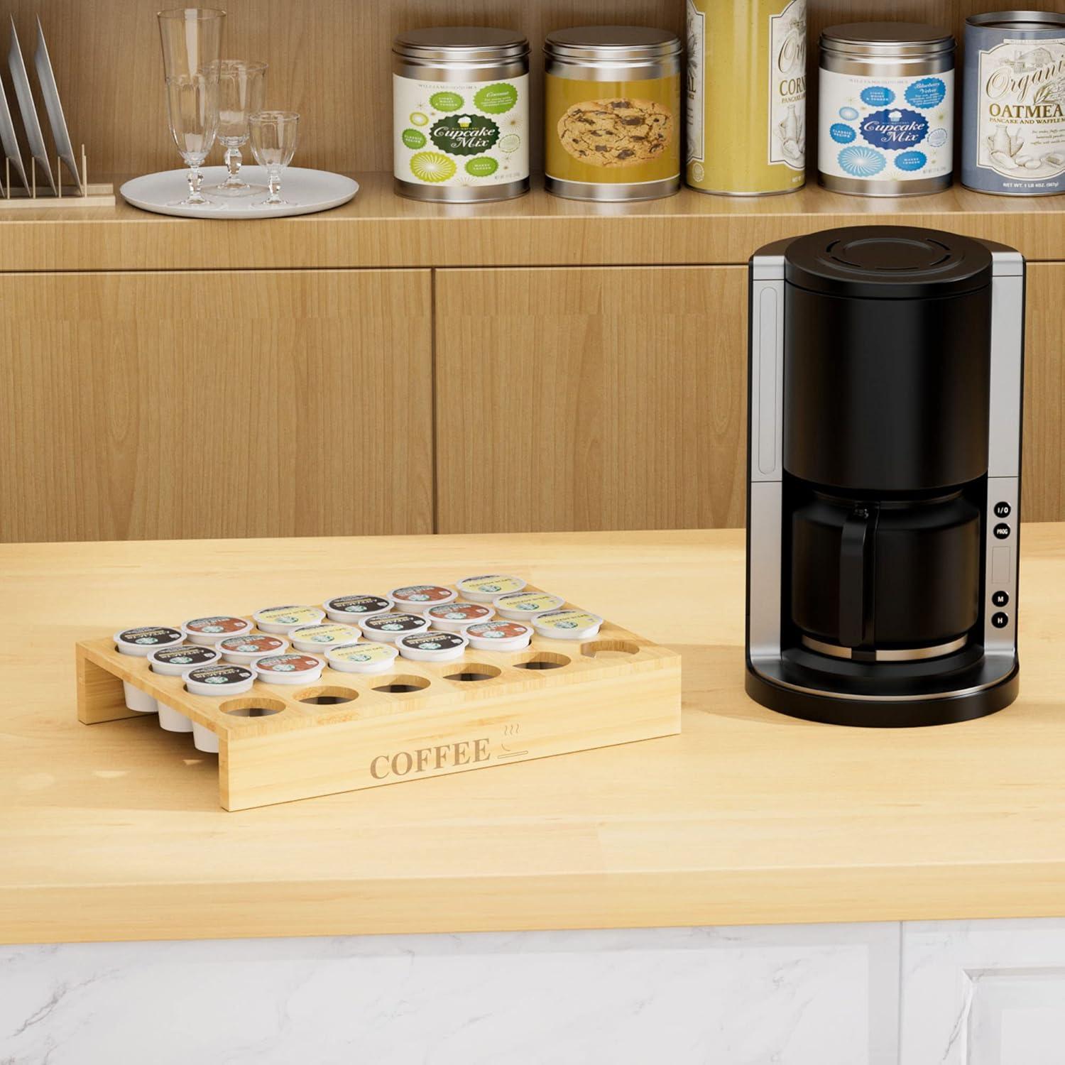 Soporte Organizador de K-Cup MinBoo de Bambú para 24 Cápsulas