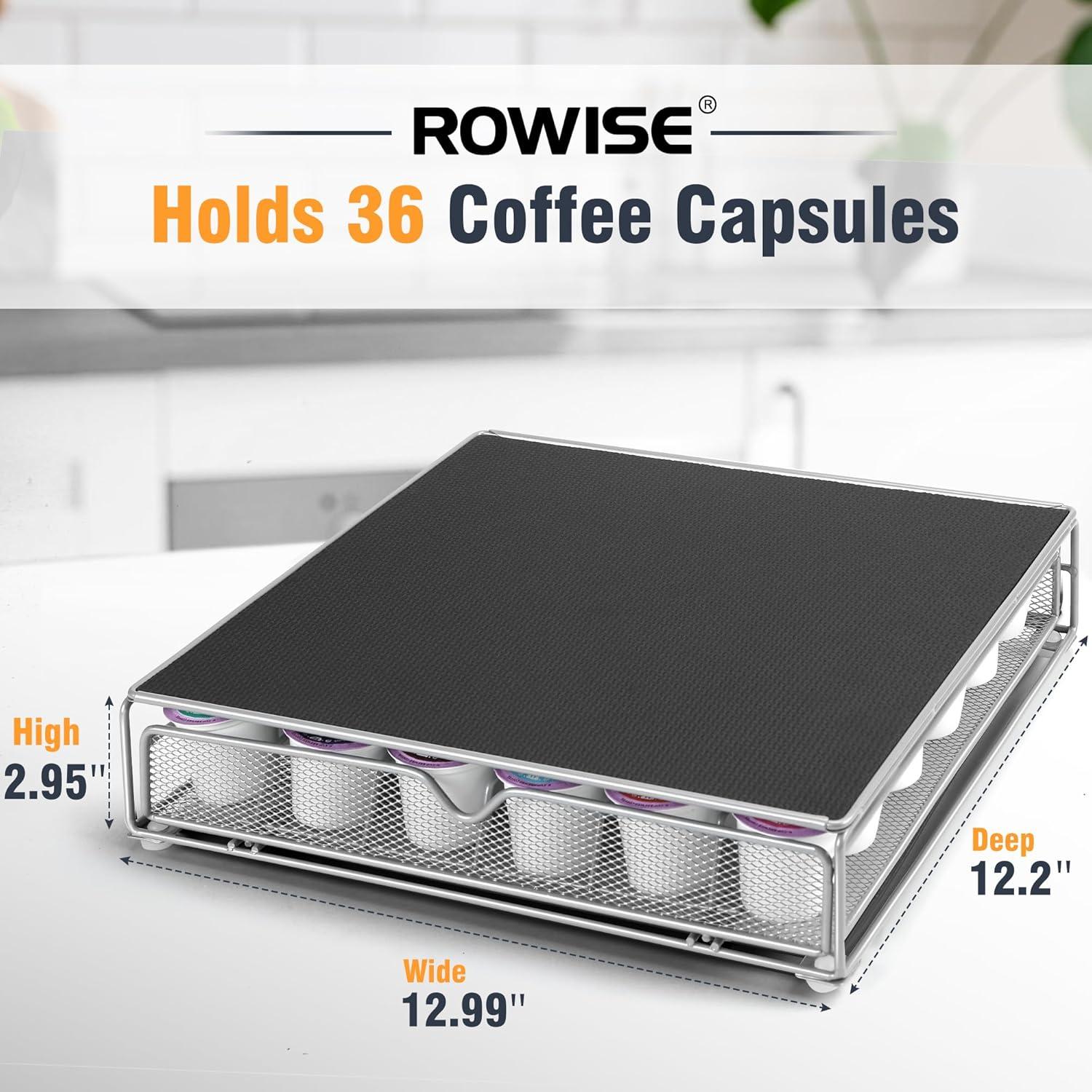 Cajón organizador para 36 cápsulas de café ROWISE negro