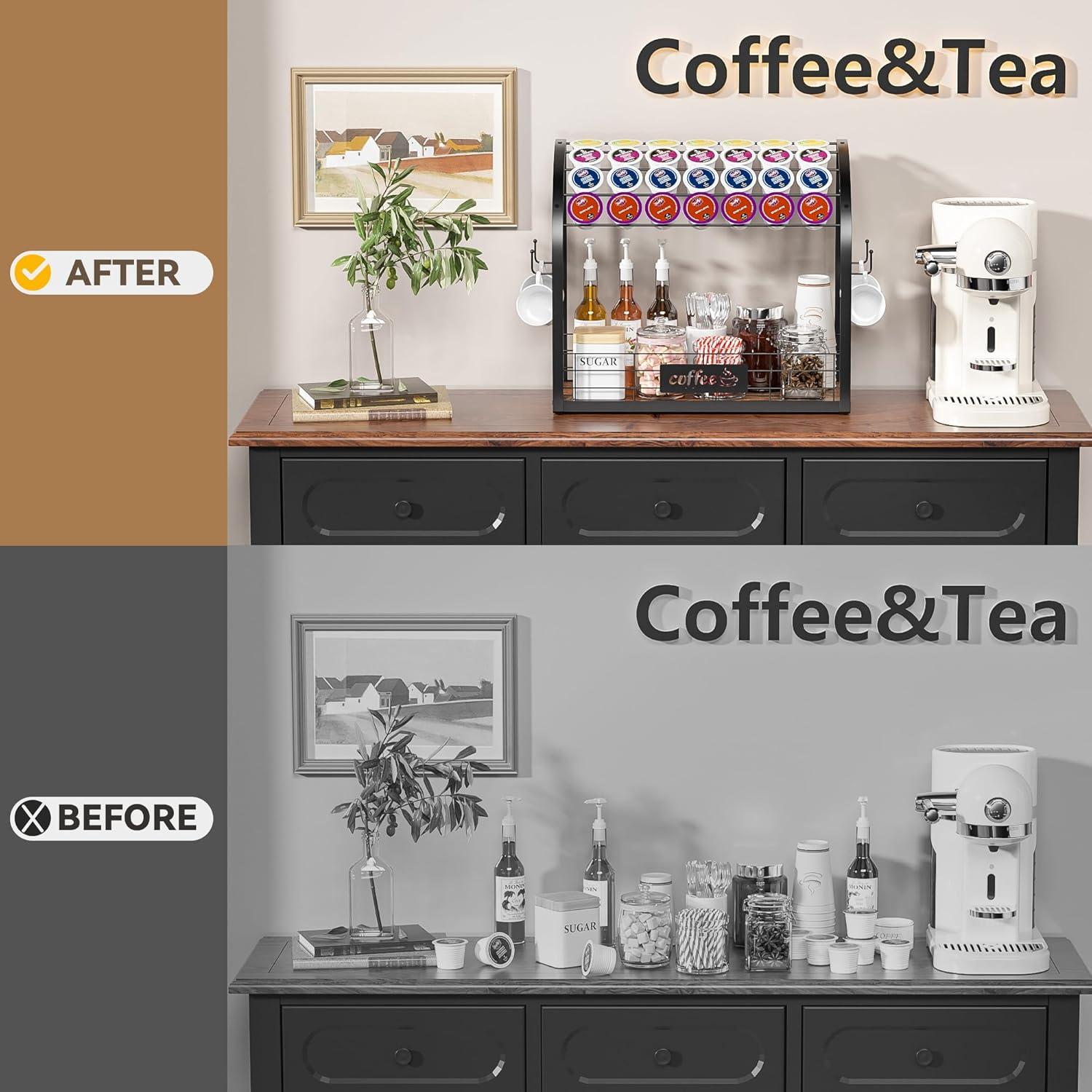 Organizador de Estación de Café Greatseas 2 Niveles Negro