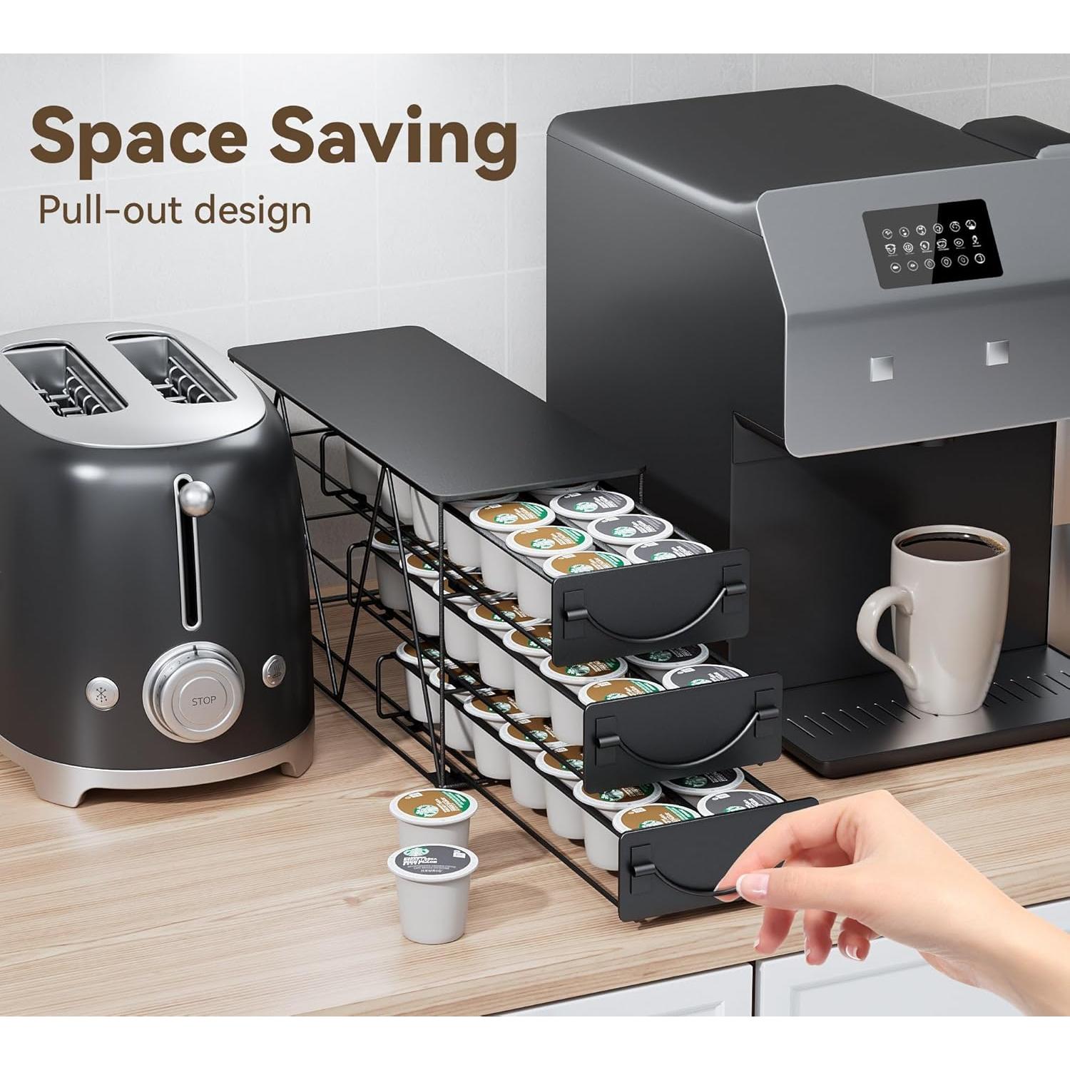 Soporte para cápsulas de café HFHOME 42 K-cups metal negro
