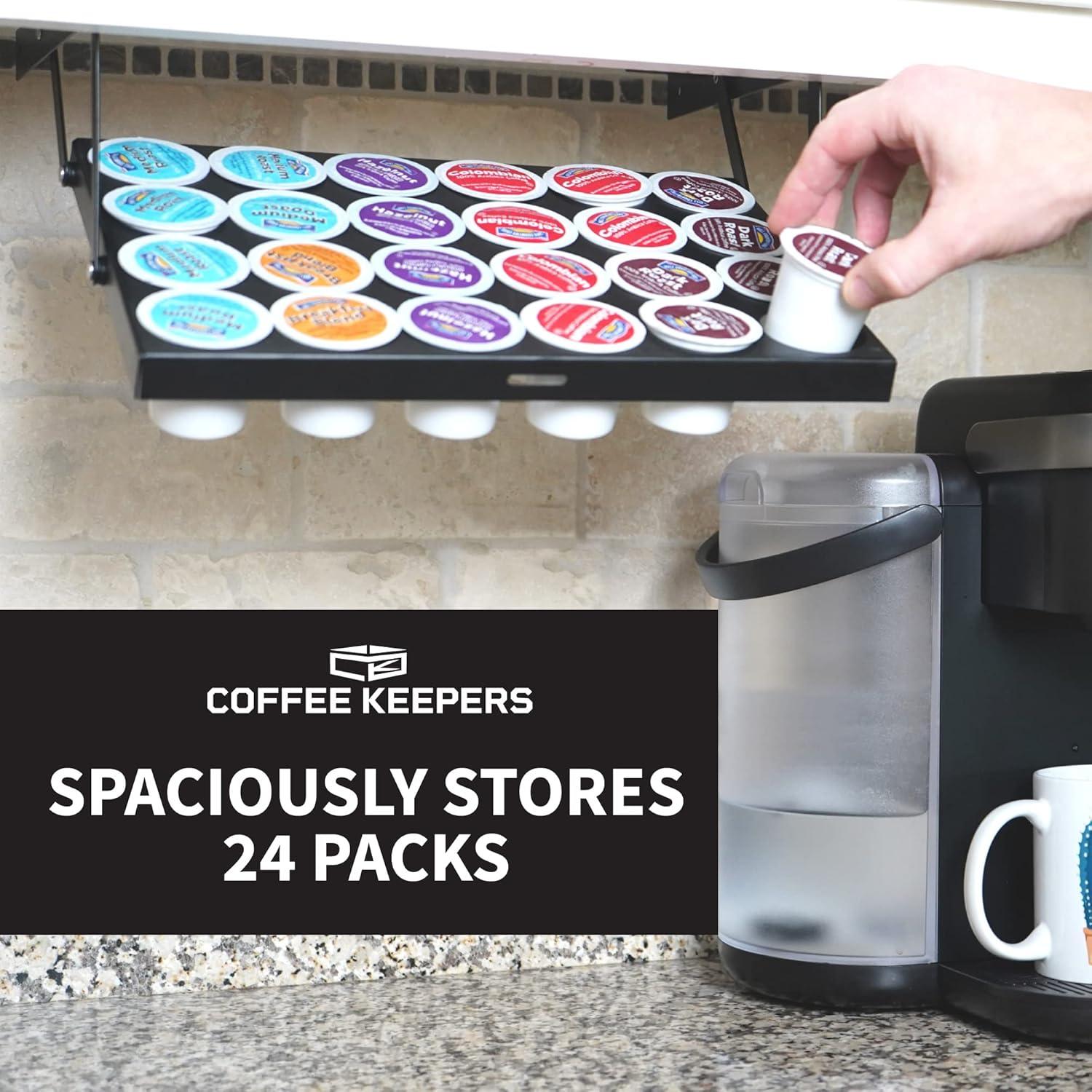 Soporte K-Cup bajo gabinete Coffee Keepers 24 cápsulas negro