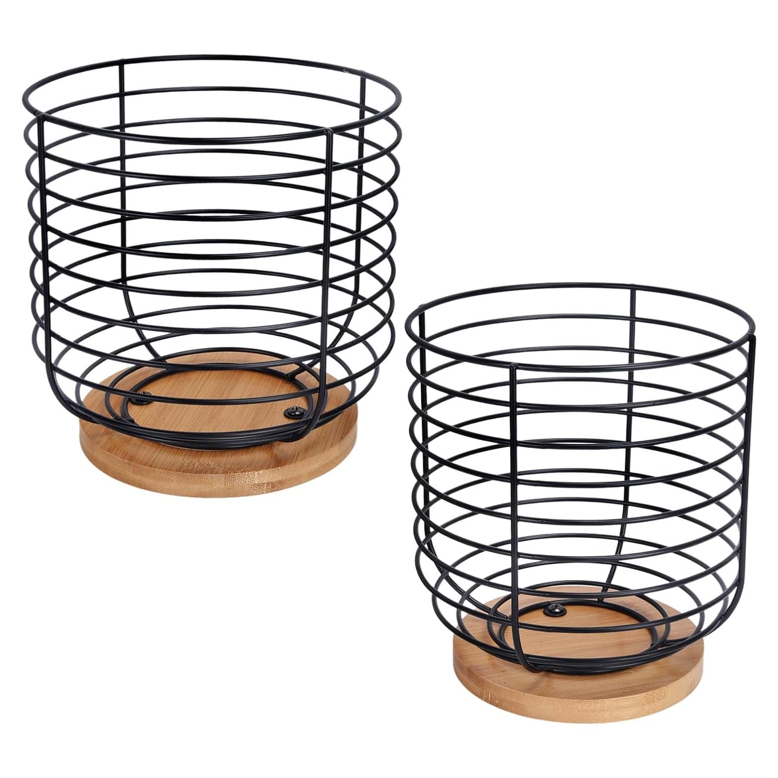 Organizador de K Cup Yaenoei 2 Piezas Metal y Bambú