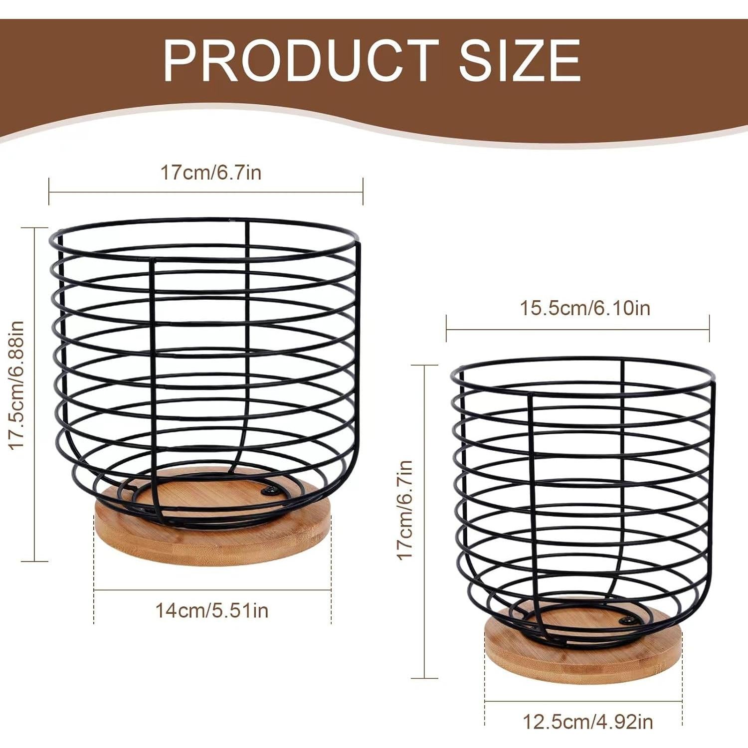 Organizador de K Cup Yaenoei 2 Piezas Metal y Bambú