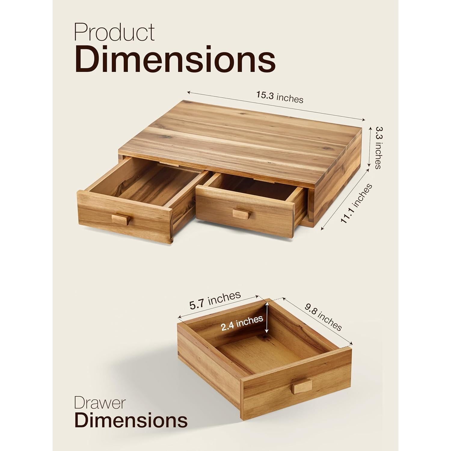 Organizador de Cápsulas de Café Tinamo - Madera de Acacia, 2 Cajones