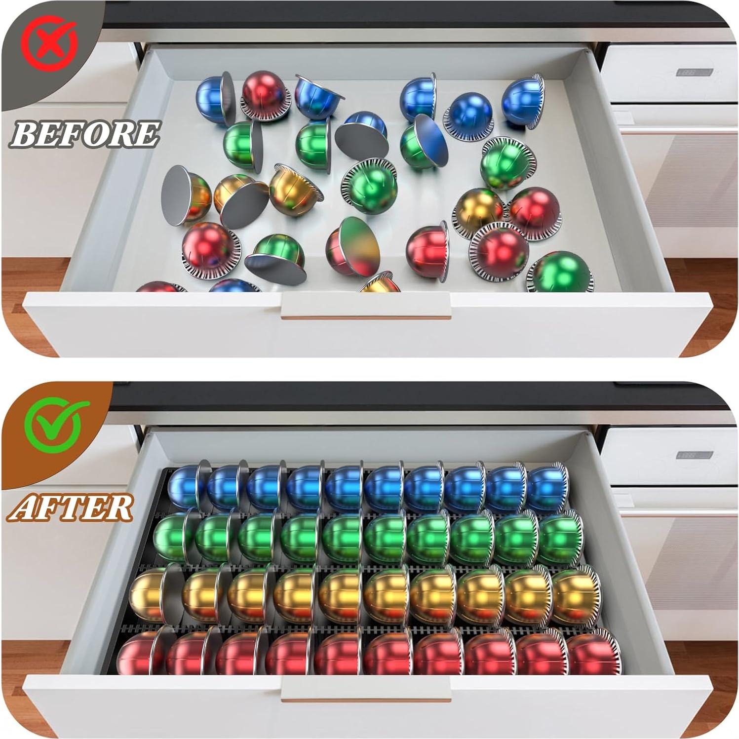 Soporte de Almacenamiento para Cápsulas Nespresso SZWQILIN Negro