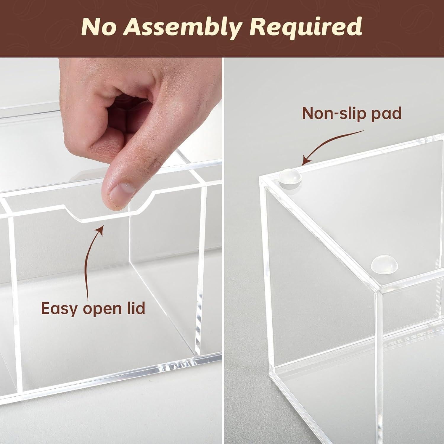 Soporte de cápsulas de café BEYGORM acrílico 24 Kcup transparente