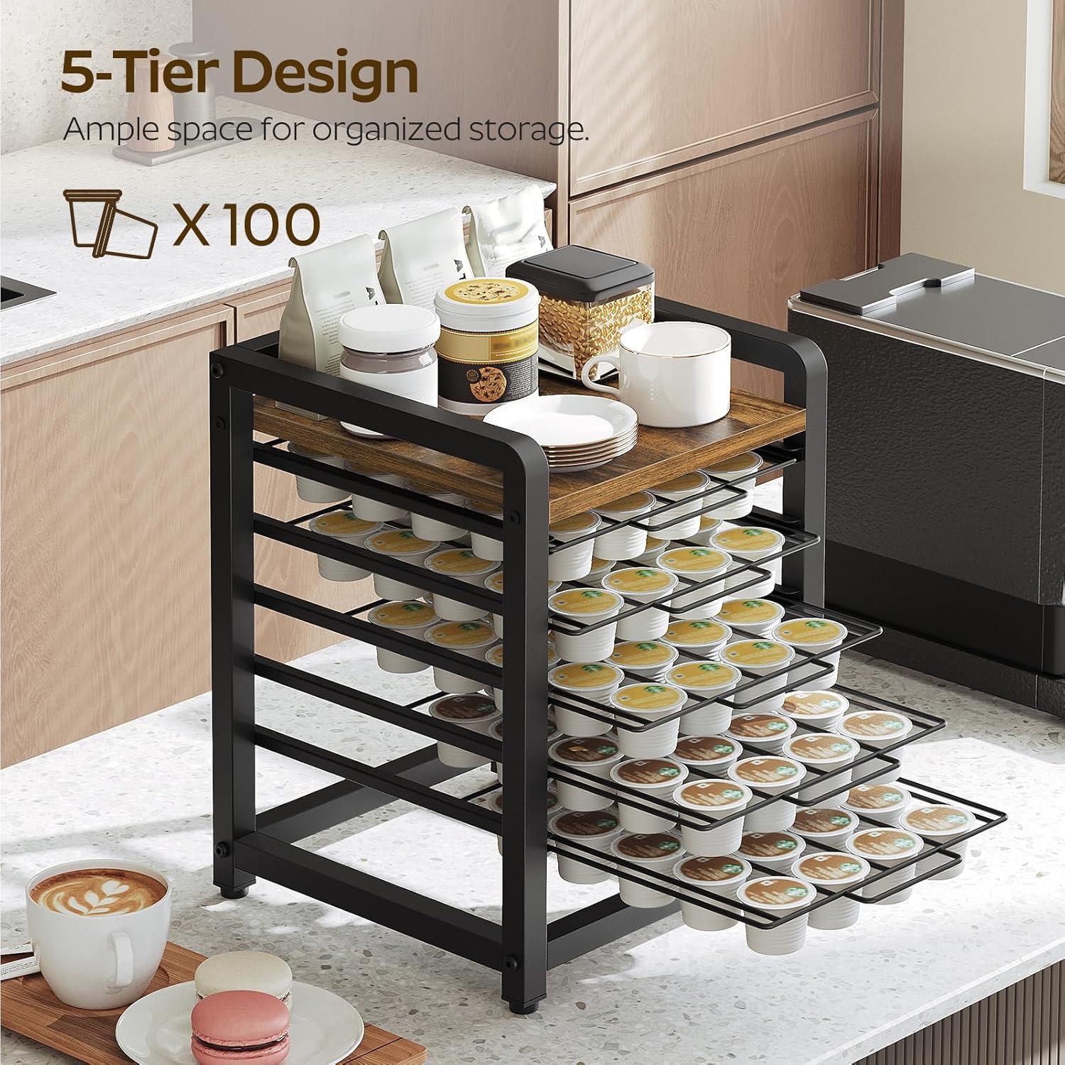 Soporte Organizador de Cápsulas de Café YATINEY 5 Niveles 100 K-Cups