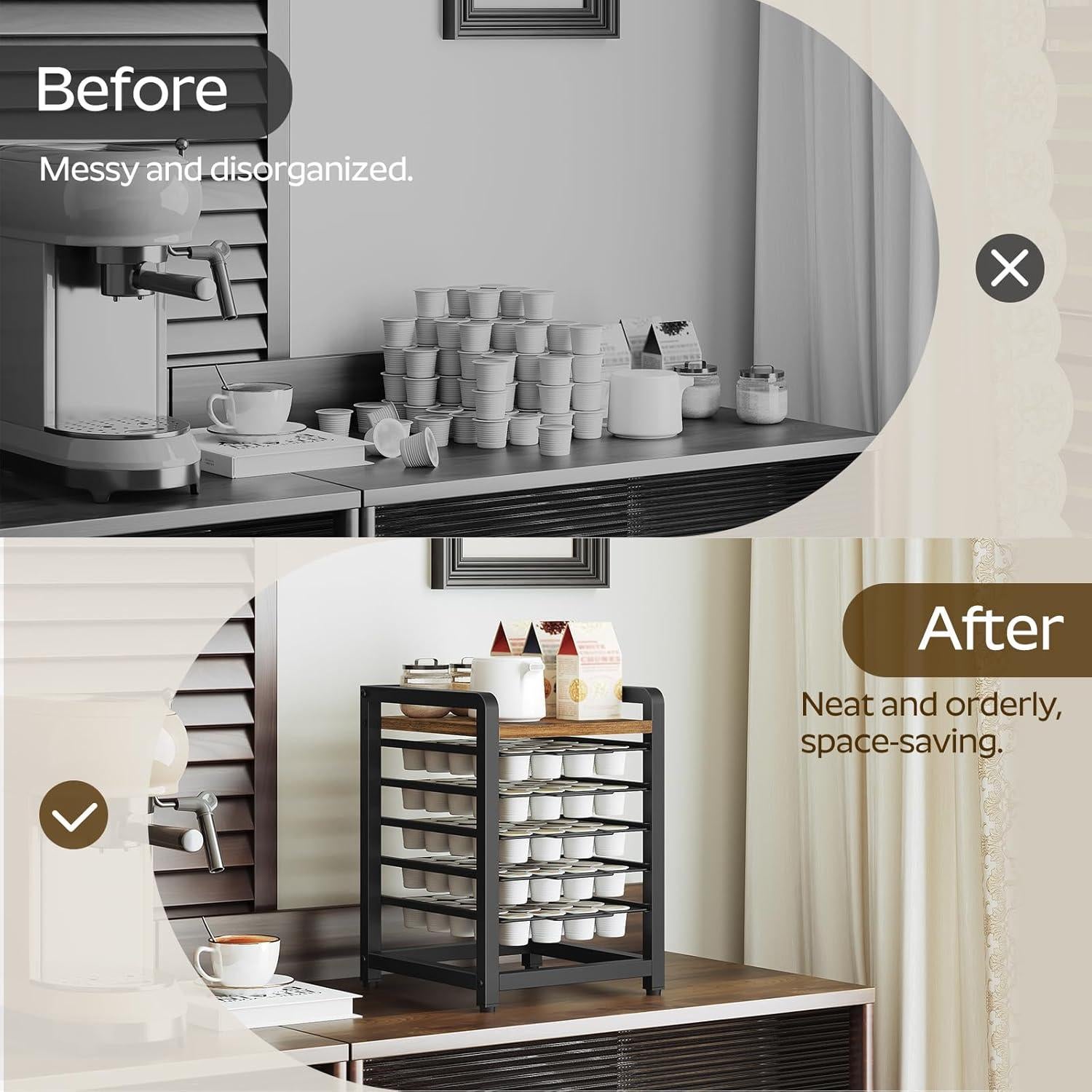 Soporte Organizador de Cápsulas de Café YATINEY 5 Niveles 100 K-Cups